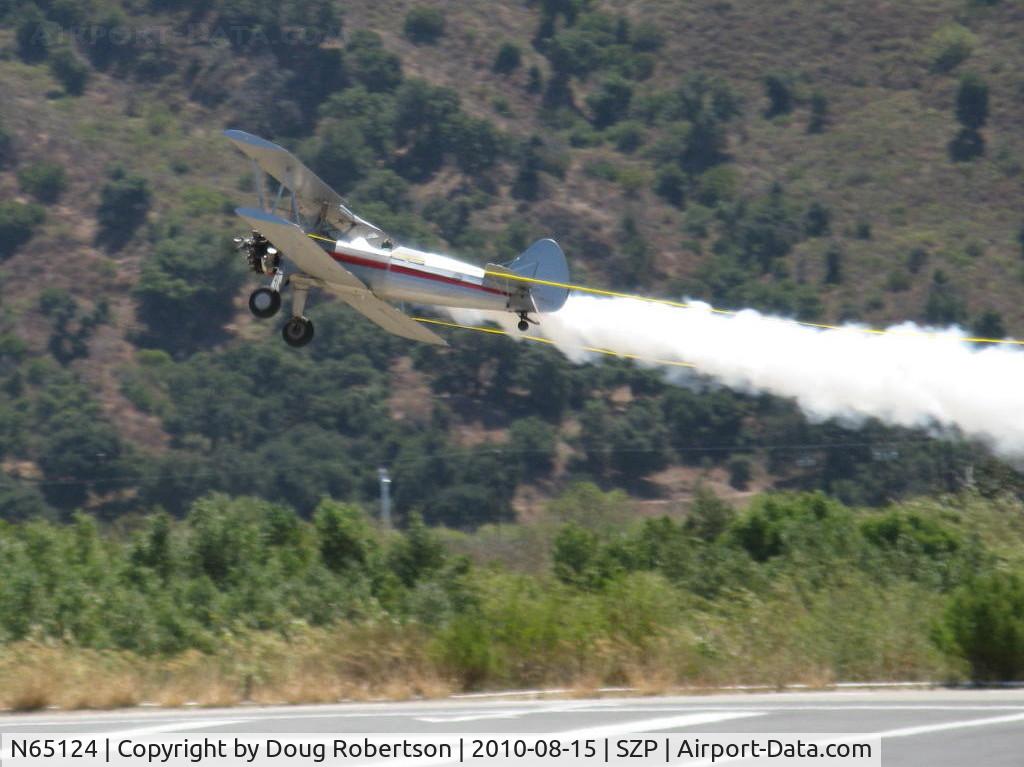 N65124, 1943 Boeing A75N1(PT17) C/N 75-1260, 1943 Boeing Stearman A75N1 'Spirit of OPEC), P&W R-985 Wasp Jr. (by Jacobs) 450 Hp upgrade, airshow