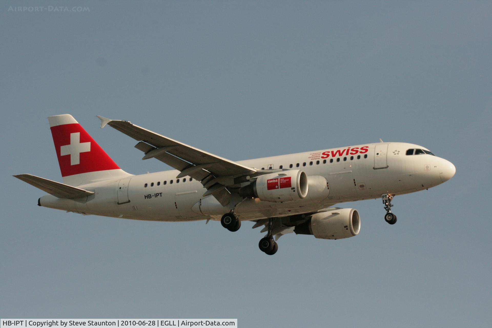 HB-IPT, 1997 Airbus A319-112 C/N 727, Taken at Heathrow Airport, June 2010