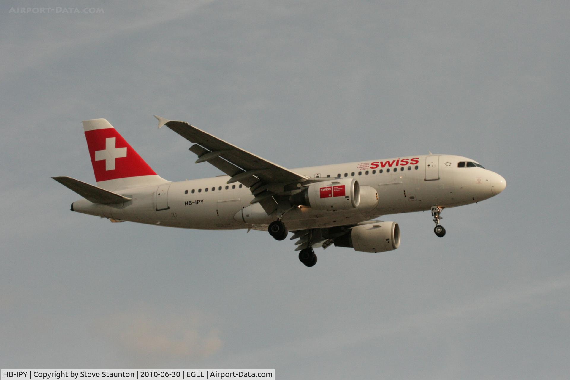 HB-IPY, 1996 Airbus A319-112 C/N 621, Taken at Heathrow Airport, June 2010