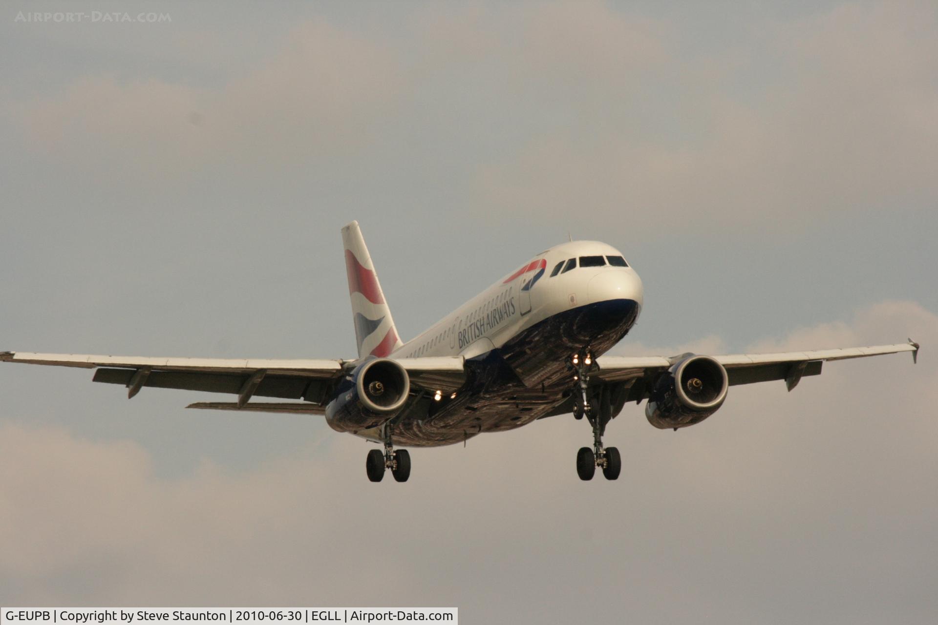 G-EUPB, 1999 Airbus A319-131 C/N 1115, Taken at Heathrow Airport, June 2010