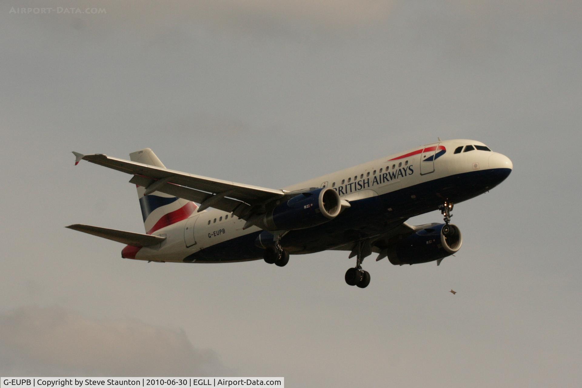 G-EUPB, 1999 Airbus A319-131 C/N 1115, Taken at Heathrow Airport, June 2010