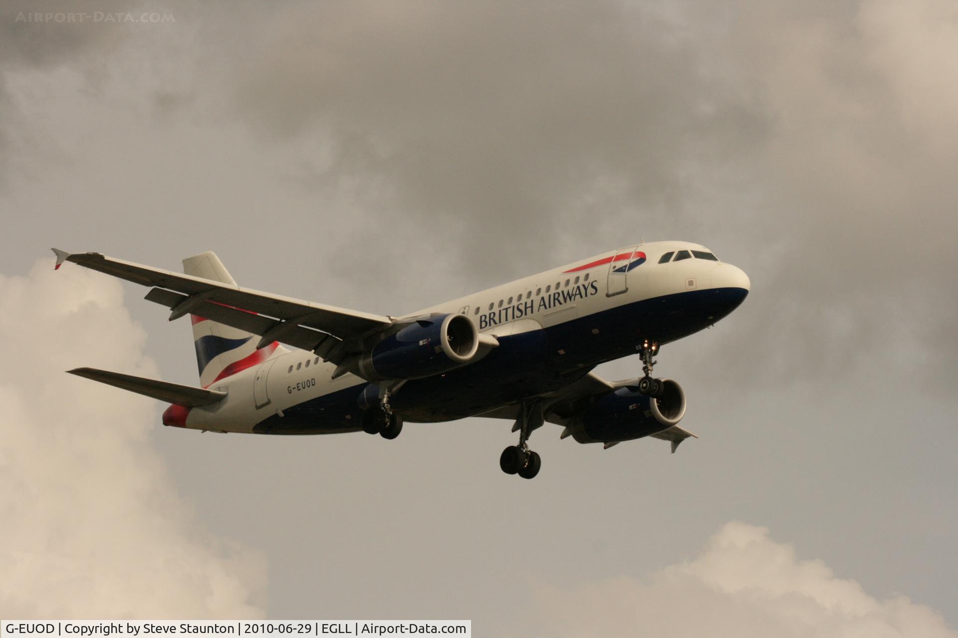G-EUOD, 2001 Airbus A319-131 C/N 1558, Taken at Heathrow Airport, June 2010