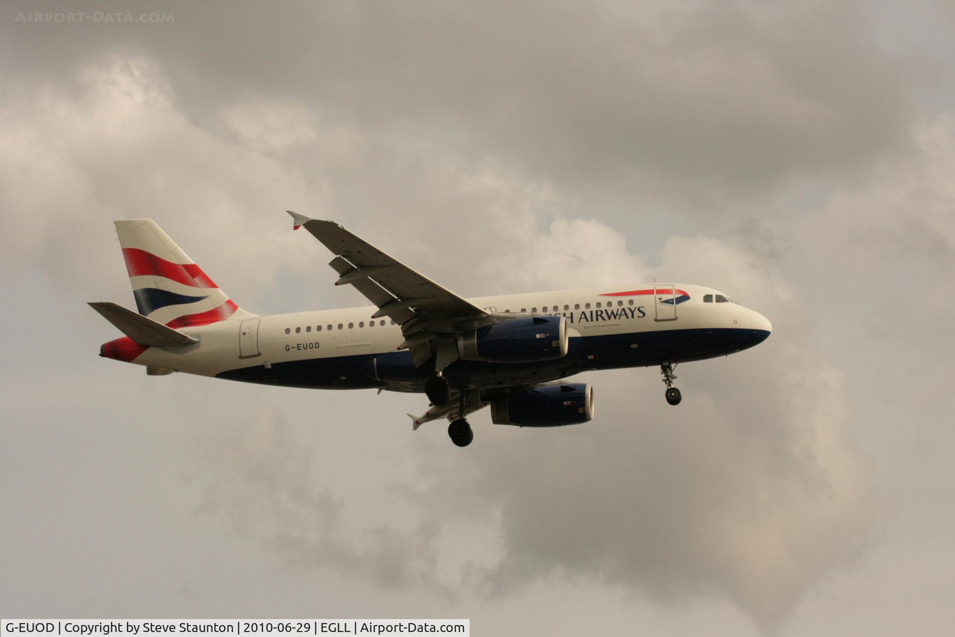 G-EUOD, 2001 Airbus A319-131 C/N 1558, Taken at Heathrow Airport, June 2010