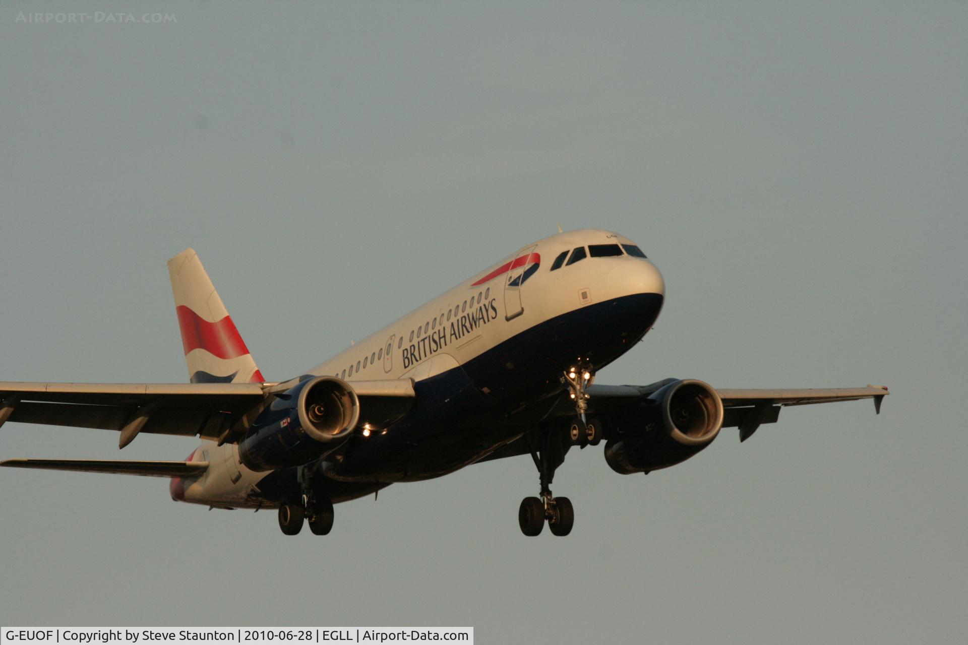 G-EUOF, 2001 Airbus A319-131 C/N 1590, Taken at Heathrow Airport, June 2010