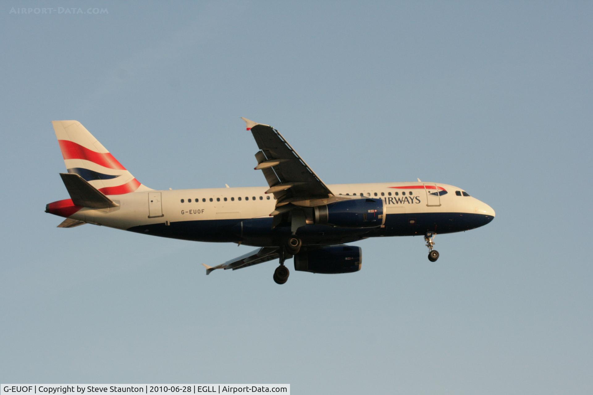 G-EUOF, 2001 Airbus A319-131 C/N 1590, Taken at Heathrow Airport, June 2010