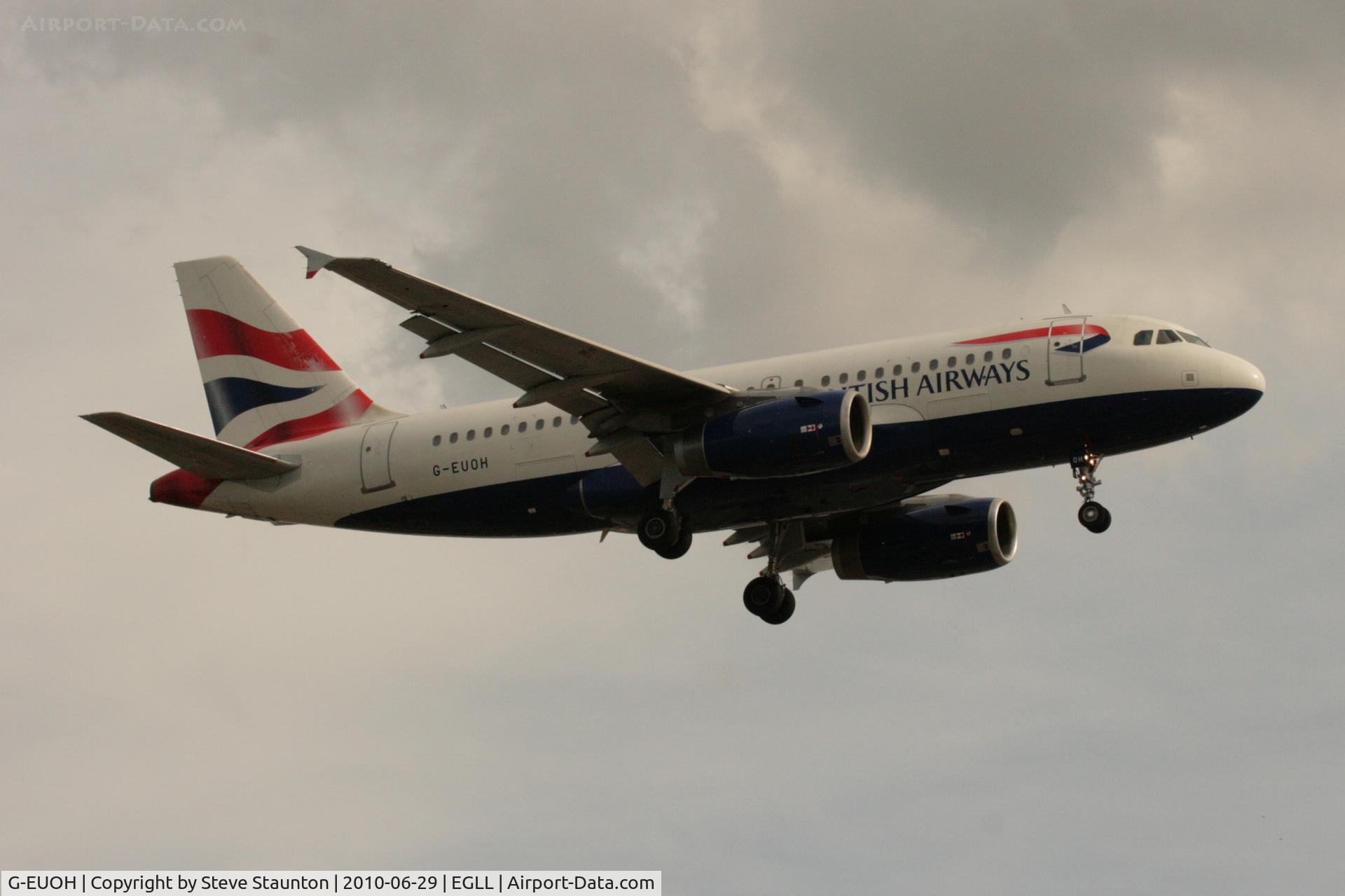 G-EUOH, 2001 Airbus A319-131 C/N 1604, Taken at Heathrow Airport, June 2010