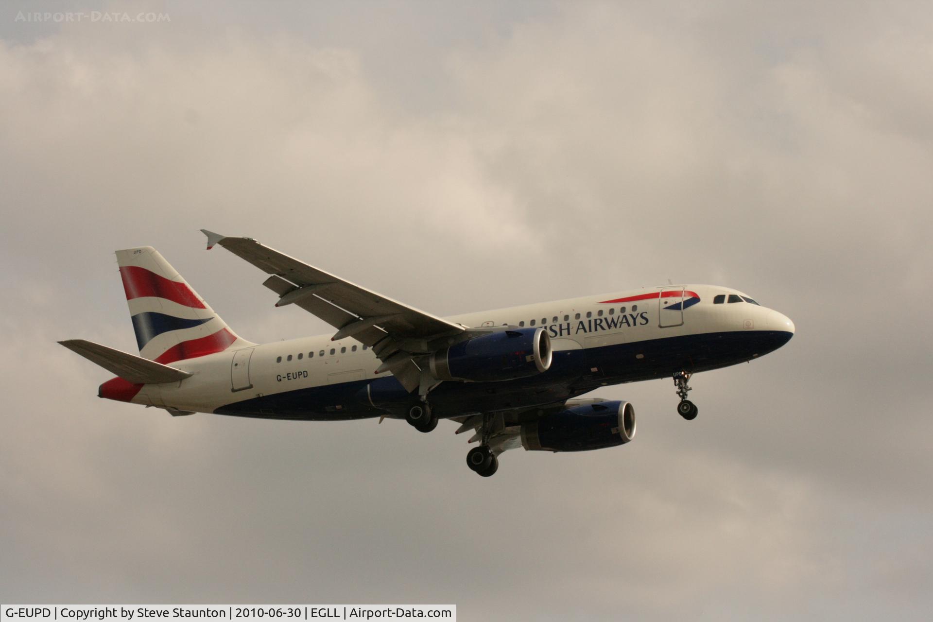 G-EUPD, 1999 Airbus A319-131 C/N 1142, Taken at Heathrow Airport, June 2010