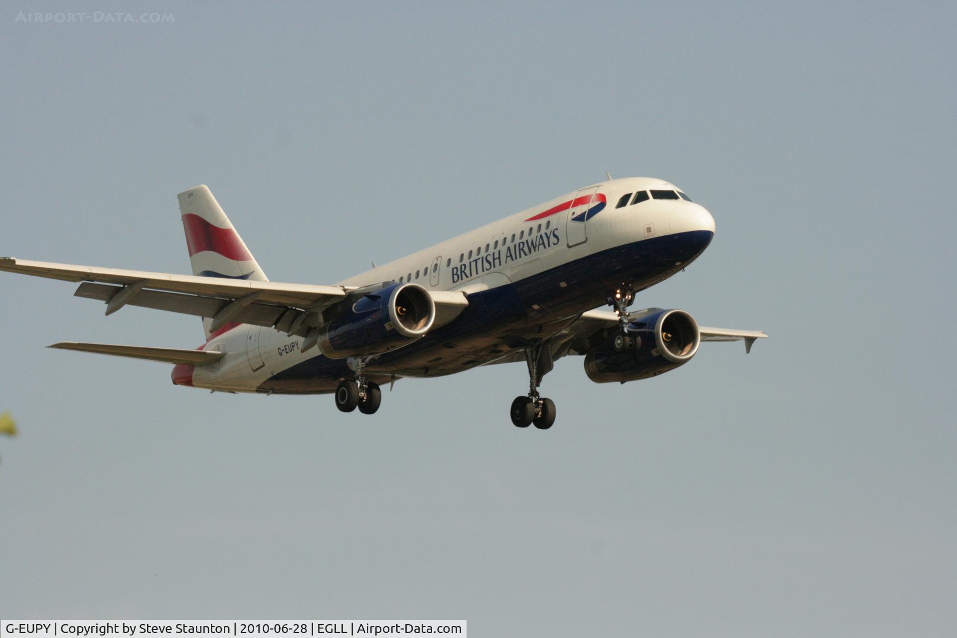 G-EUPY, 2001 Airbus A319-131 C/N 1466, Taken at Heathrow Airport, June 2010