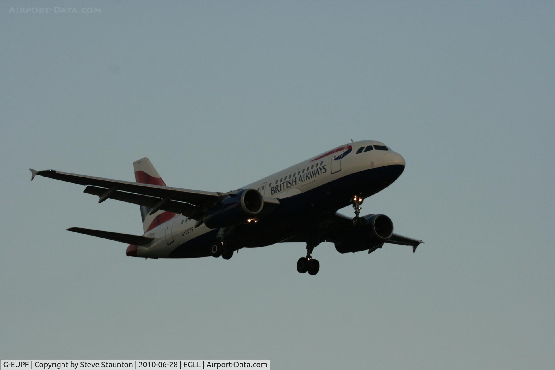 G-EUPF, 2000 Airbus A319-131 C/N 1197, Taken at Heathrow Airport, June 2010