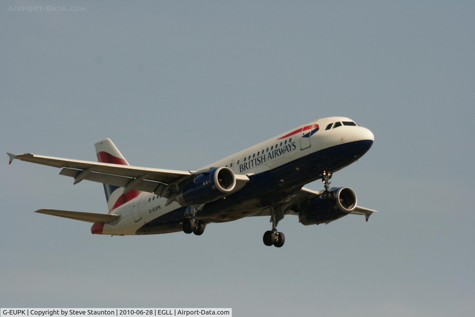G-EUPK, 2000 Airbus A319-131 C/N 1236, Taken at Heathrow Airport, June 2010