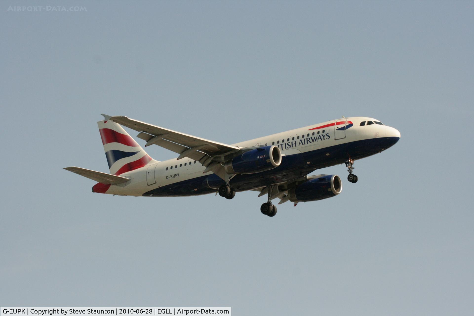 G-EUPK, 2000 Airbus A319-131 C/N 1236, Taken at Heathrow Airport, June 2010