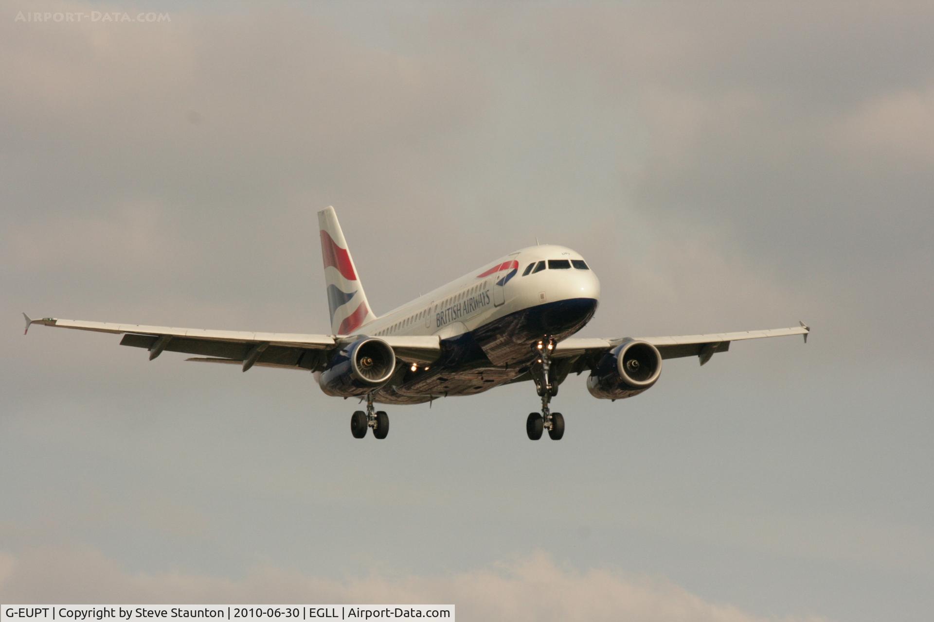G-EUPT, 2000 Airbus A319-131 C/N 1380, Taken at Heathrow Airport, June 2010