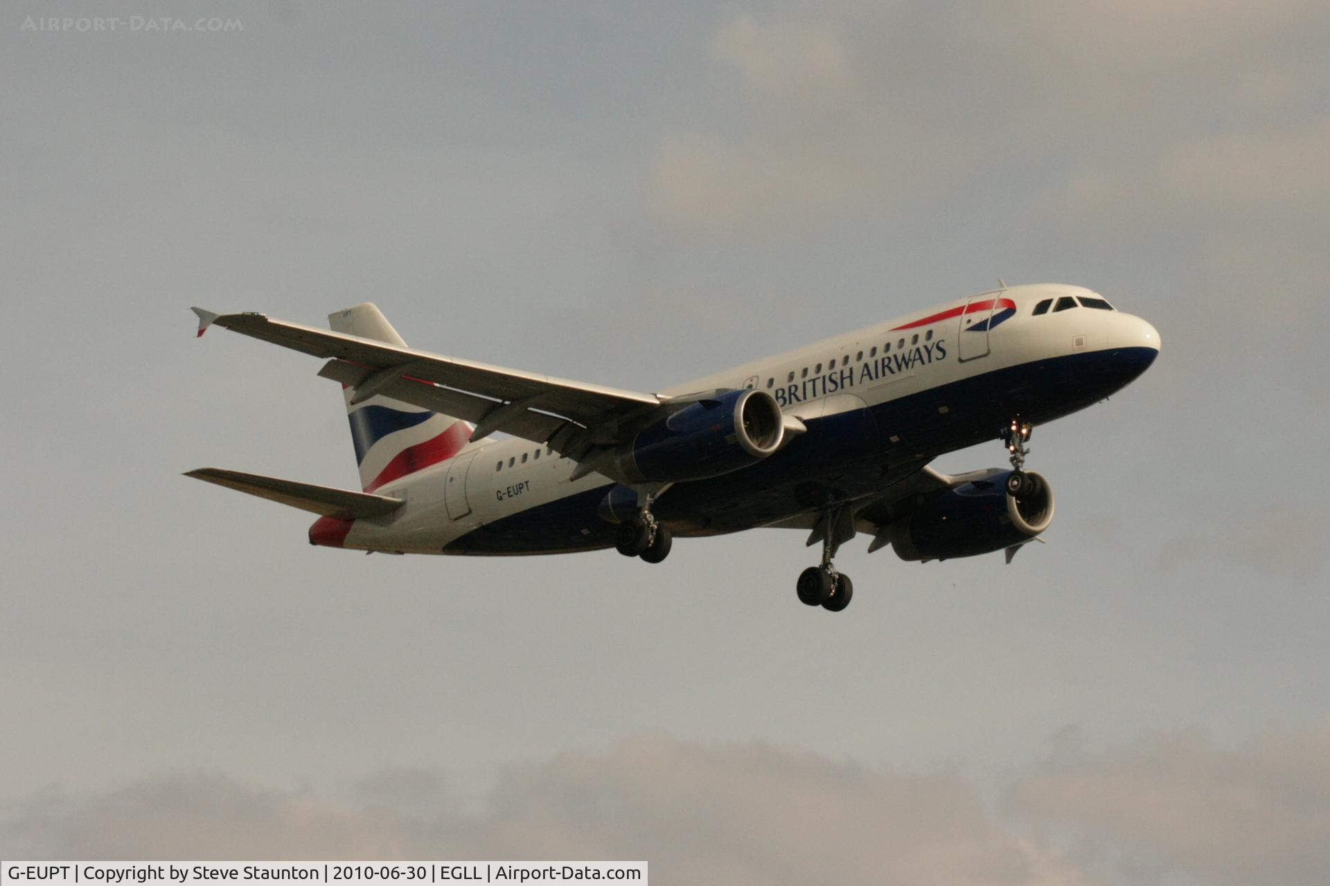 G-EUPT, 2000 Airbus A319-131 C/N 1380, Taken at Heathrow Airport, June 2010