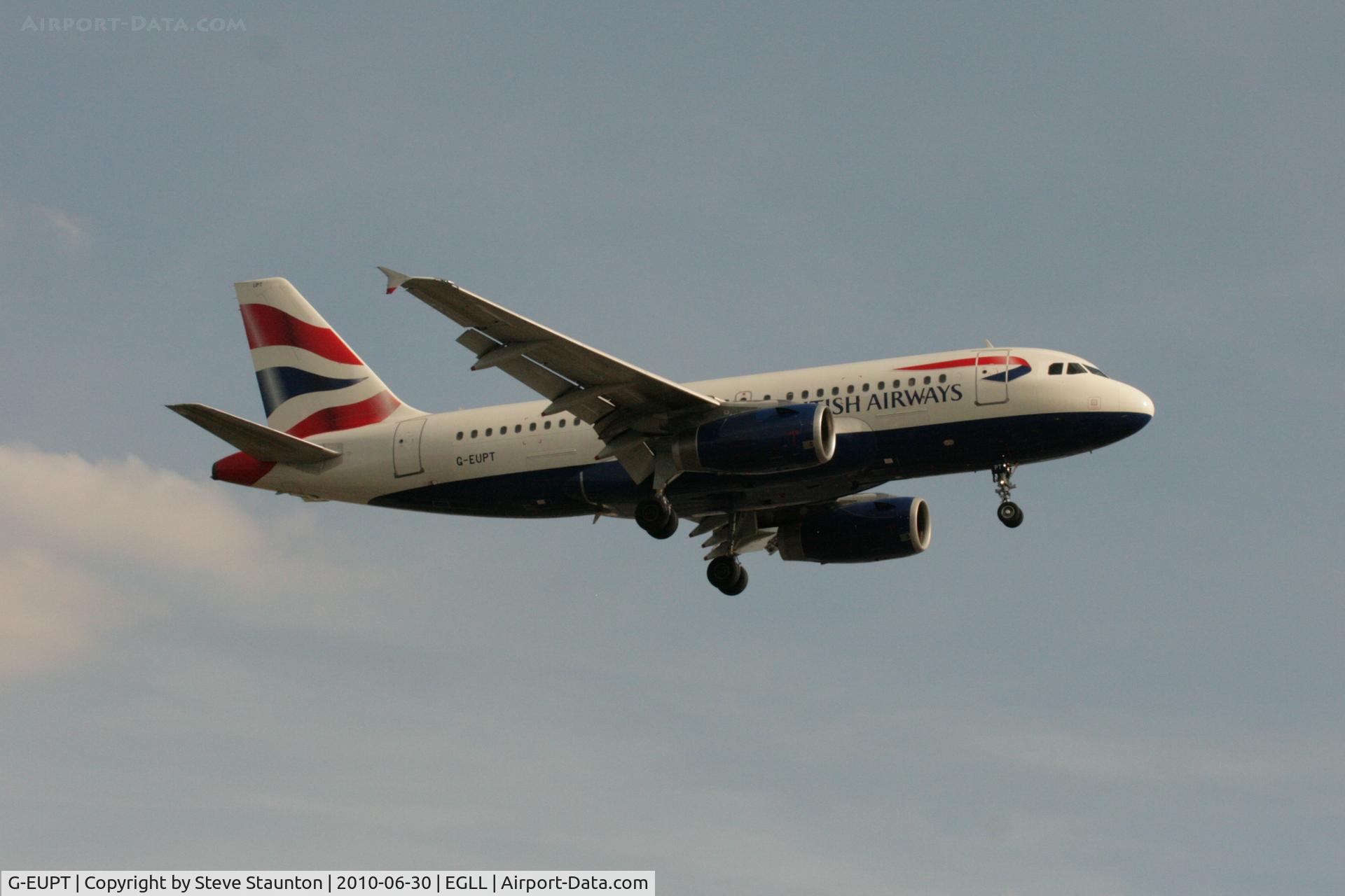 G-EUPT, 2000 Airbus A319-131 C/N 1380, Taken at Heathrow Airport, June 2010