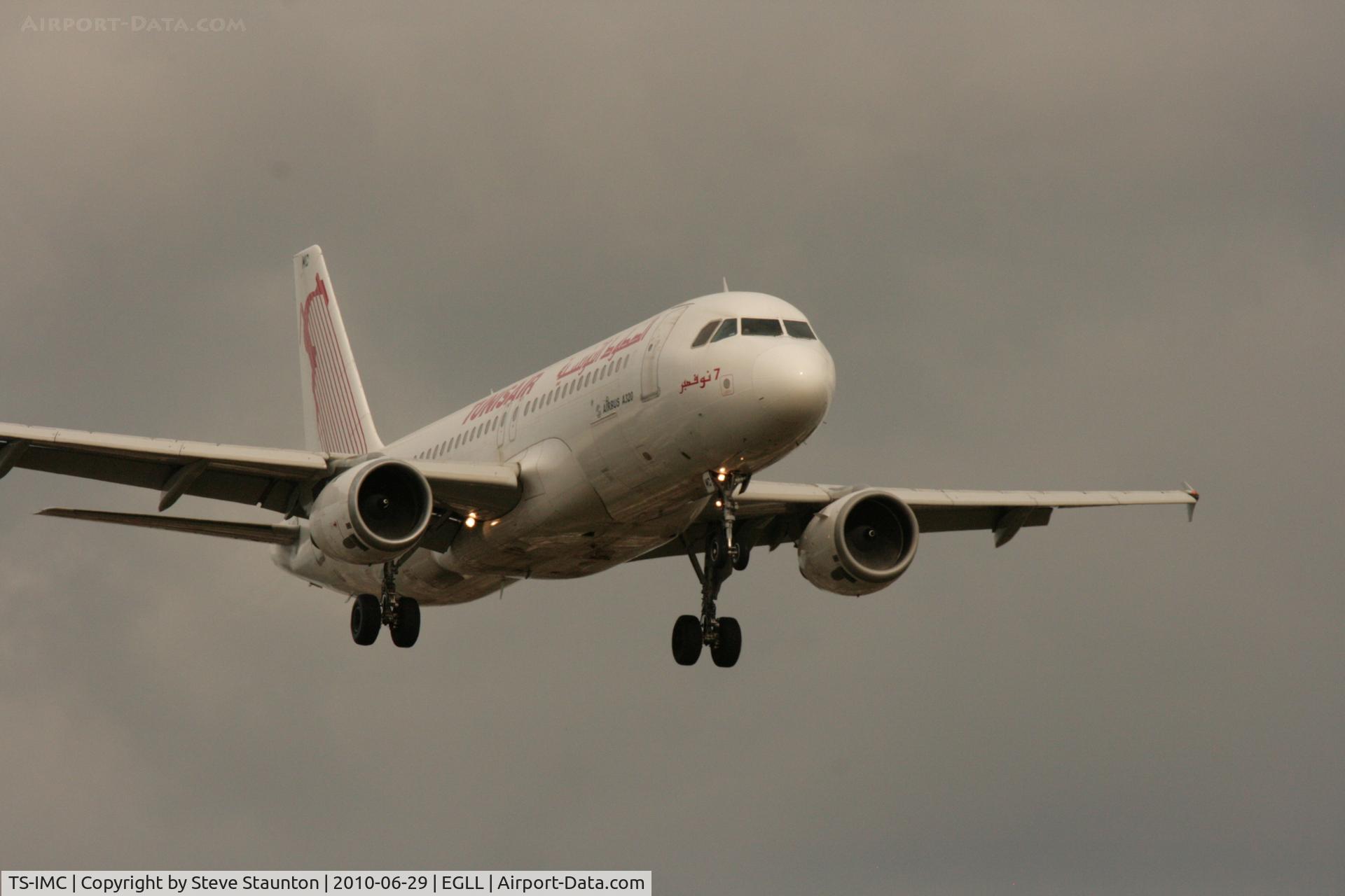TS-IMC, 1990 Airbus A320-211 C/N 0124, Taken at Heathrow Airport, June 2010