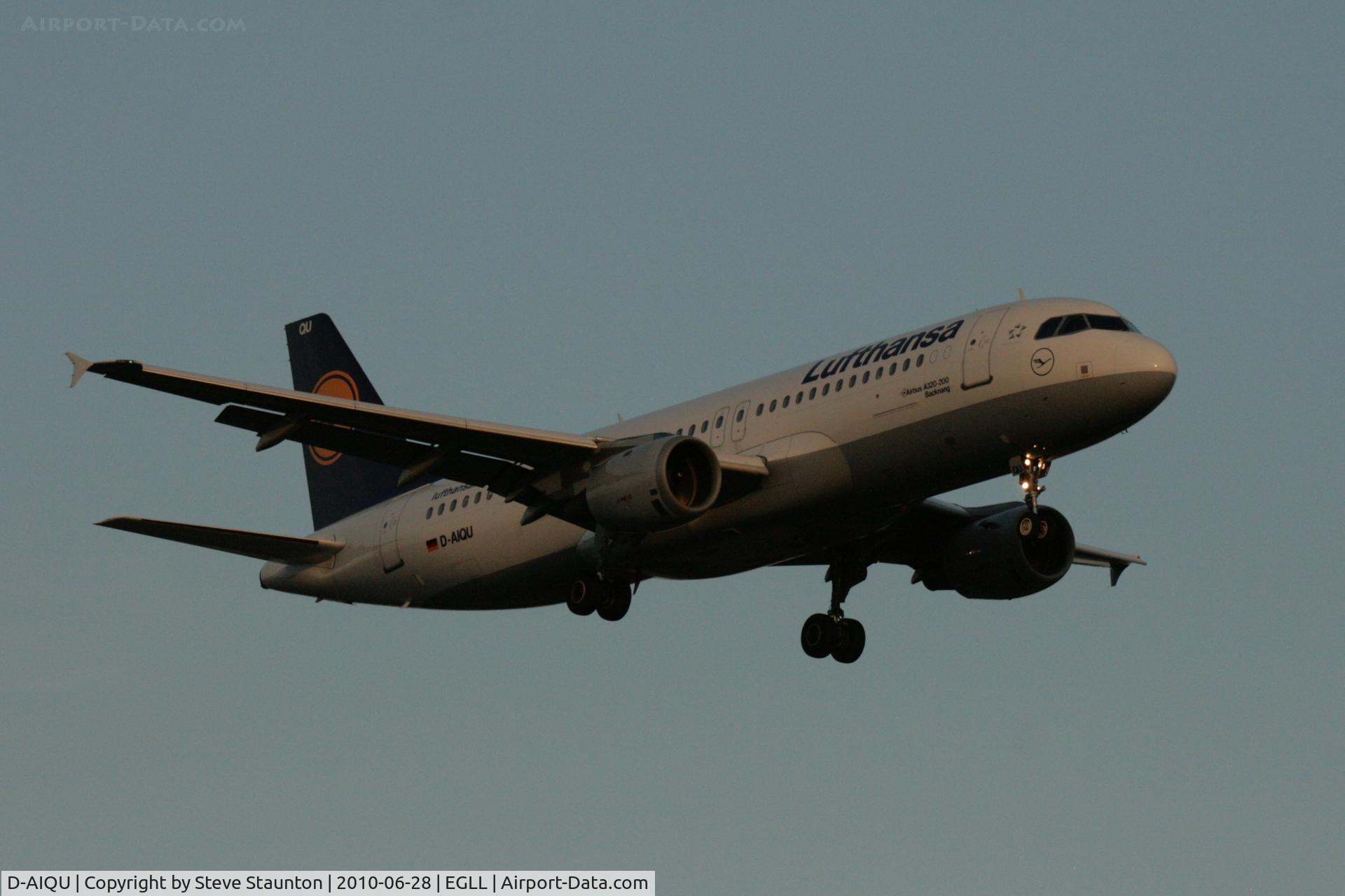 D-AIQU, 2000 Airbus A320-211 C/N 1365, Taken at Heathrow Airport, June 2010