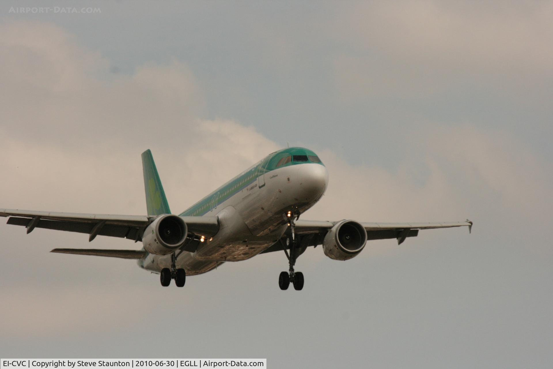 EI-CVC, 2001 Airbus A320-214 C/N 1443, Taken at Heathrow Airport, June 2010