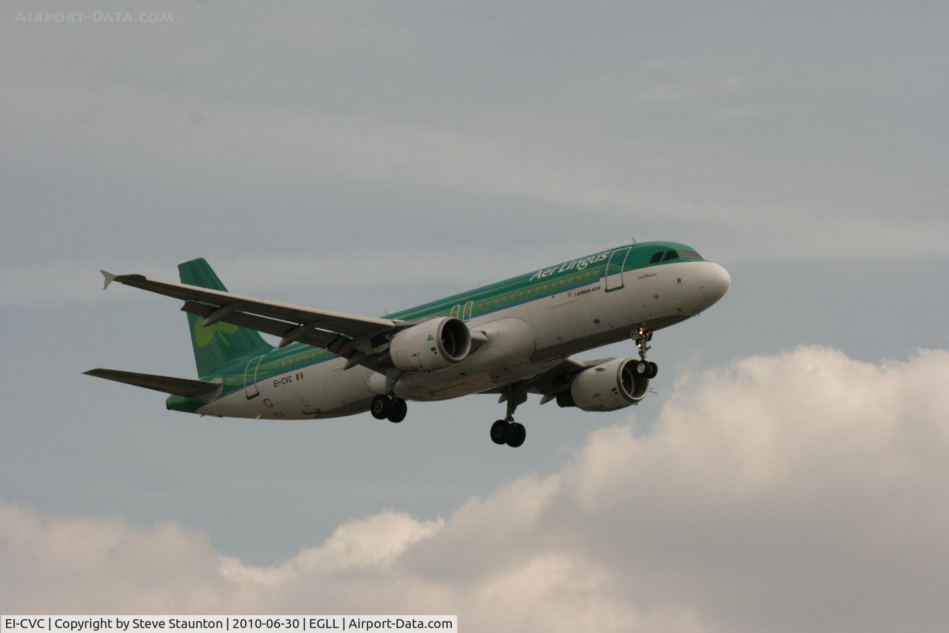 EI-CVC, 2001 Airbus A320-214 C/N 1443, Taken at Heathrow Airport, June 2010