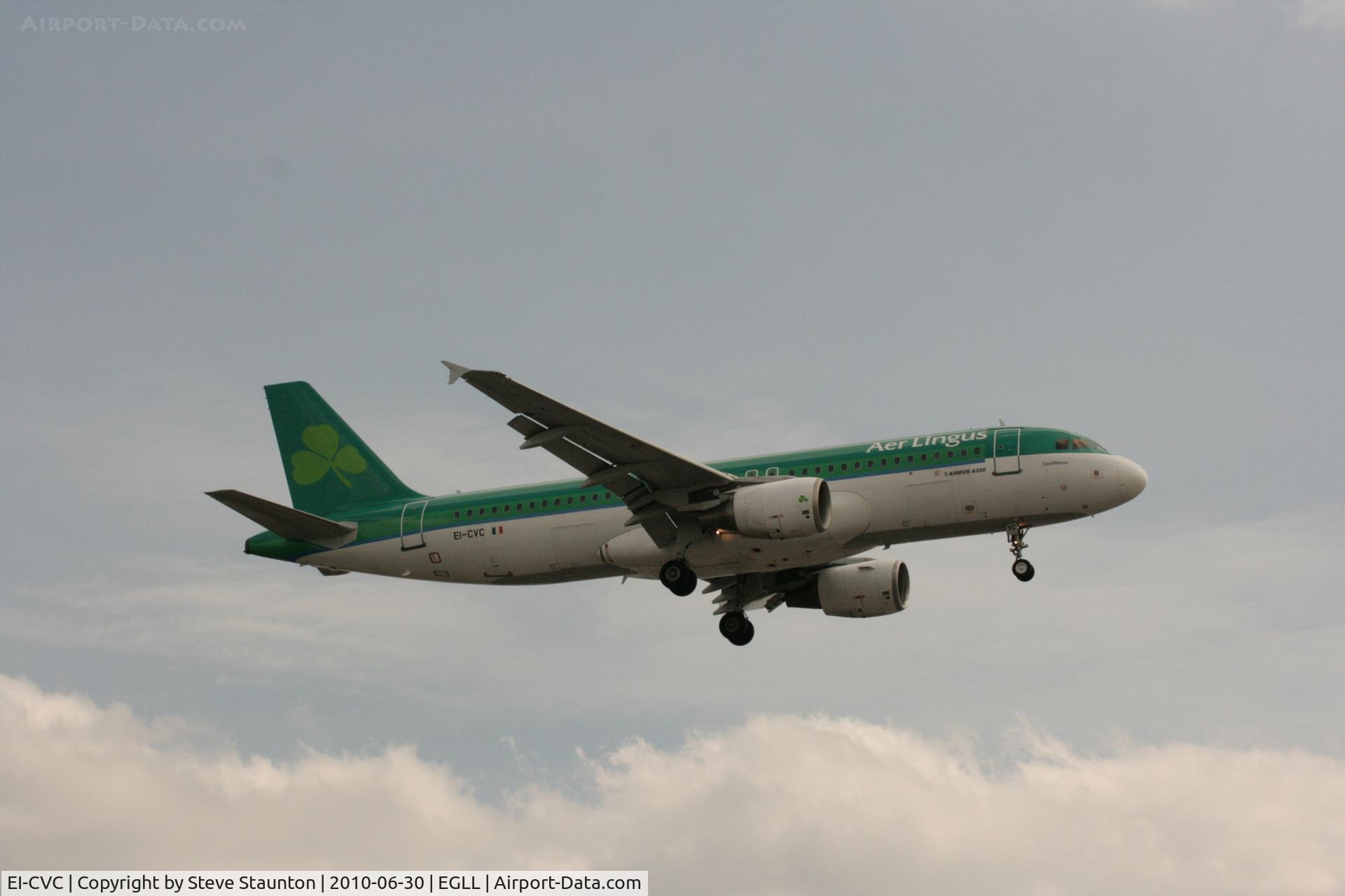 EI-CVC, 2001 Airbus A320-214 C/N 1443, Taken at Heathrow Airport, June 2010