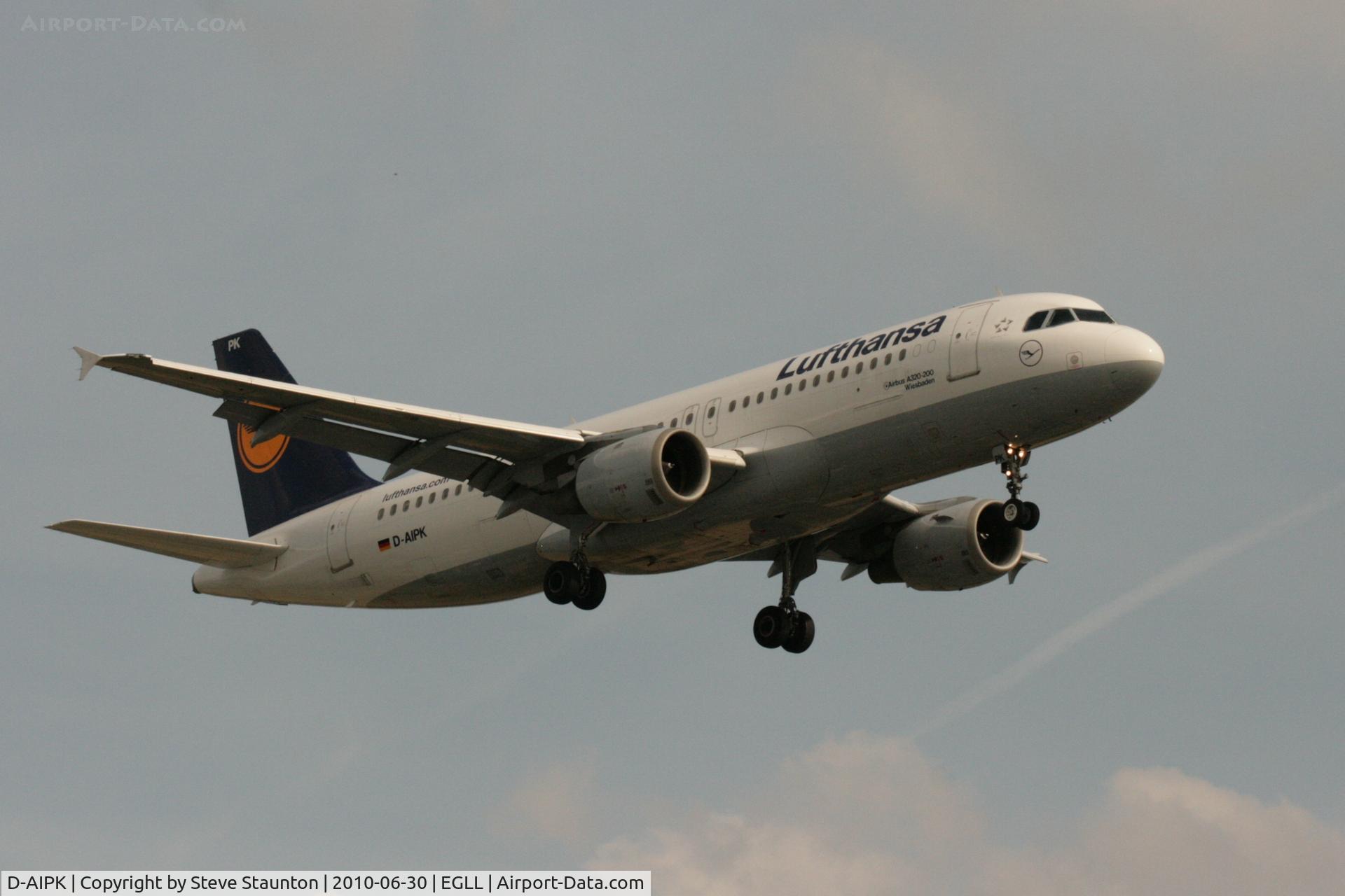 D-AIPK, 1989 Airbus A320-211 C/N 0093, Taken at Heathrow Airport, June 2010