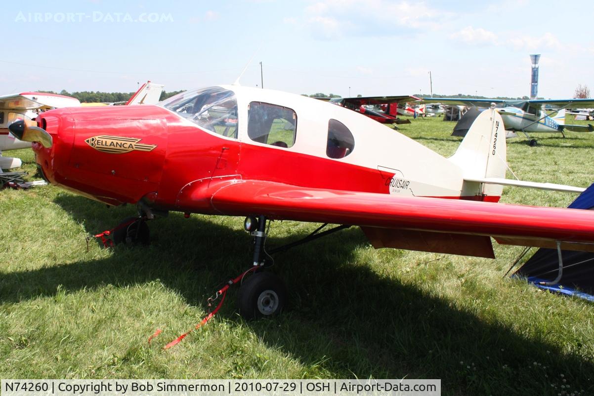 N74260, 1946 Bellanca 14-13 Cruisair Senior C/N 1373, Airventure 2010 - Oshkosh, Wisconsin