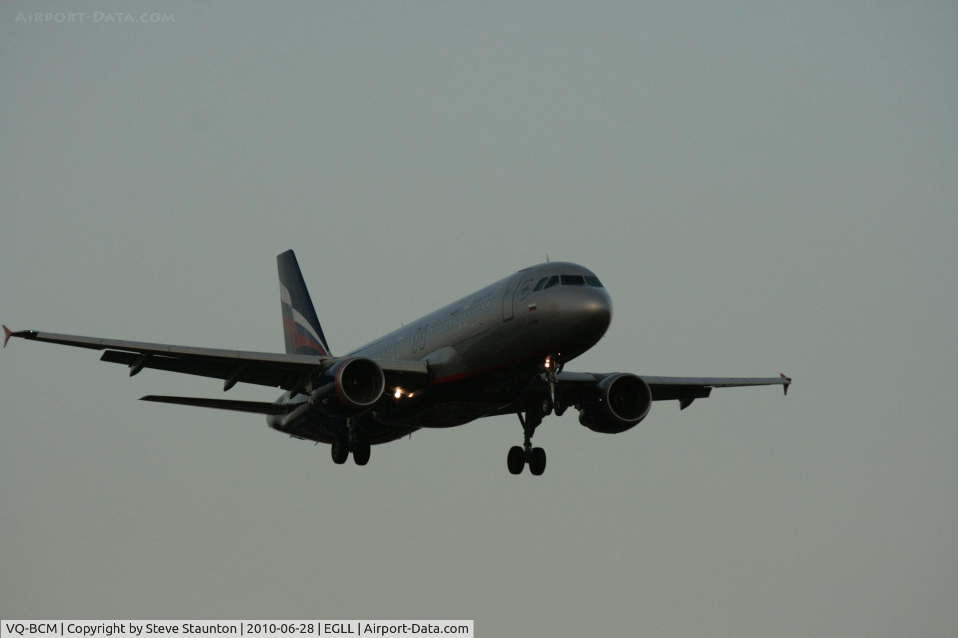 VQ-BCM, 2009 Airbus A320-214 C/N 3923, Taken at Heathrow Airport, June 2010