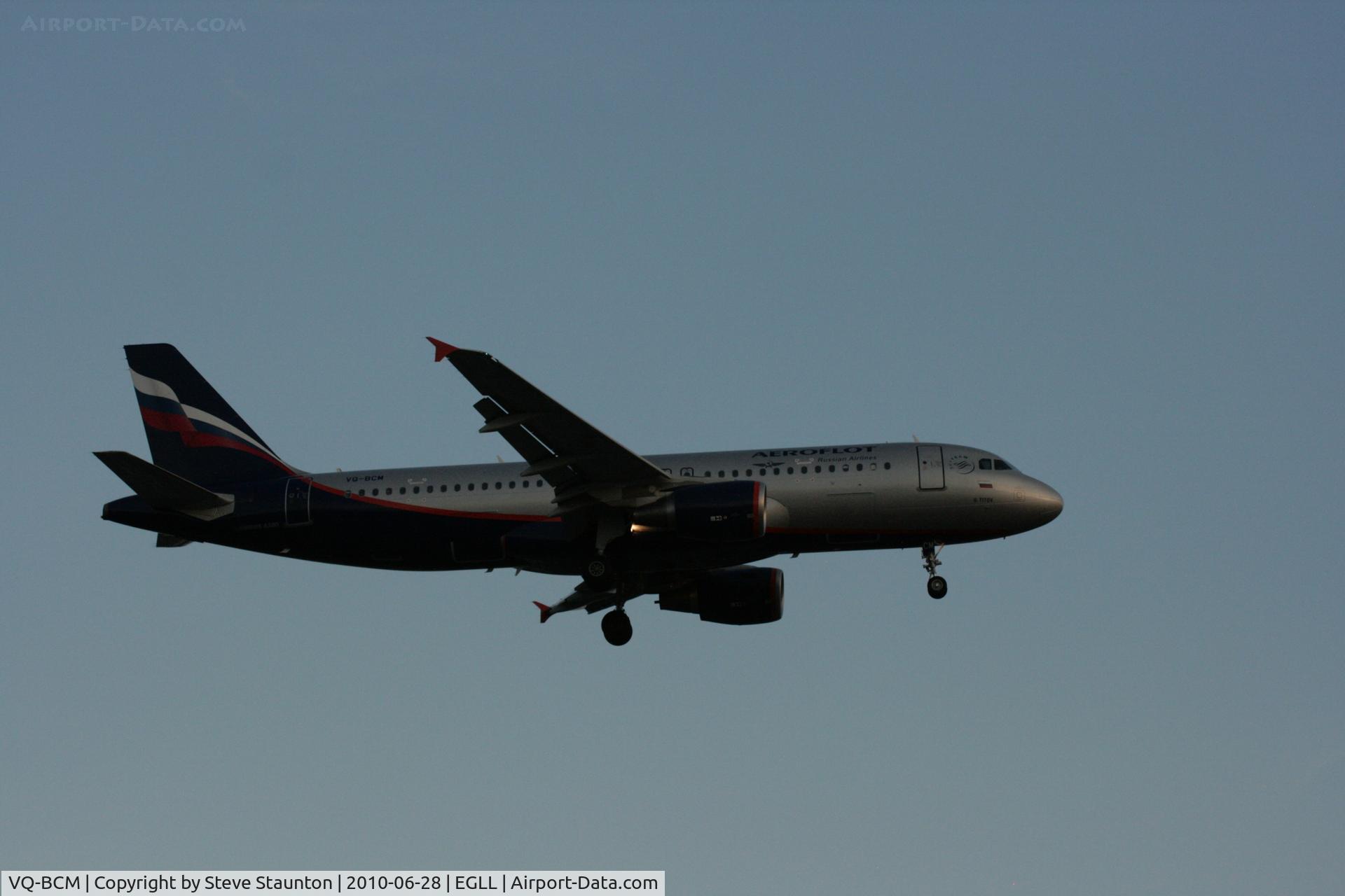VQ-BCM, 2009 Airbus A320-214 C/N 3923, Taken at Heathrow Airport, June 2010