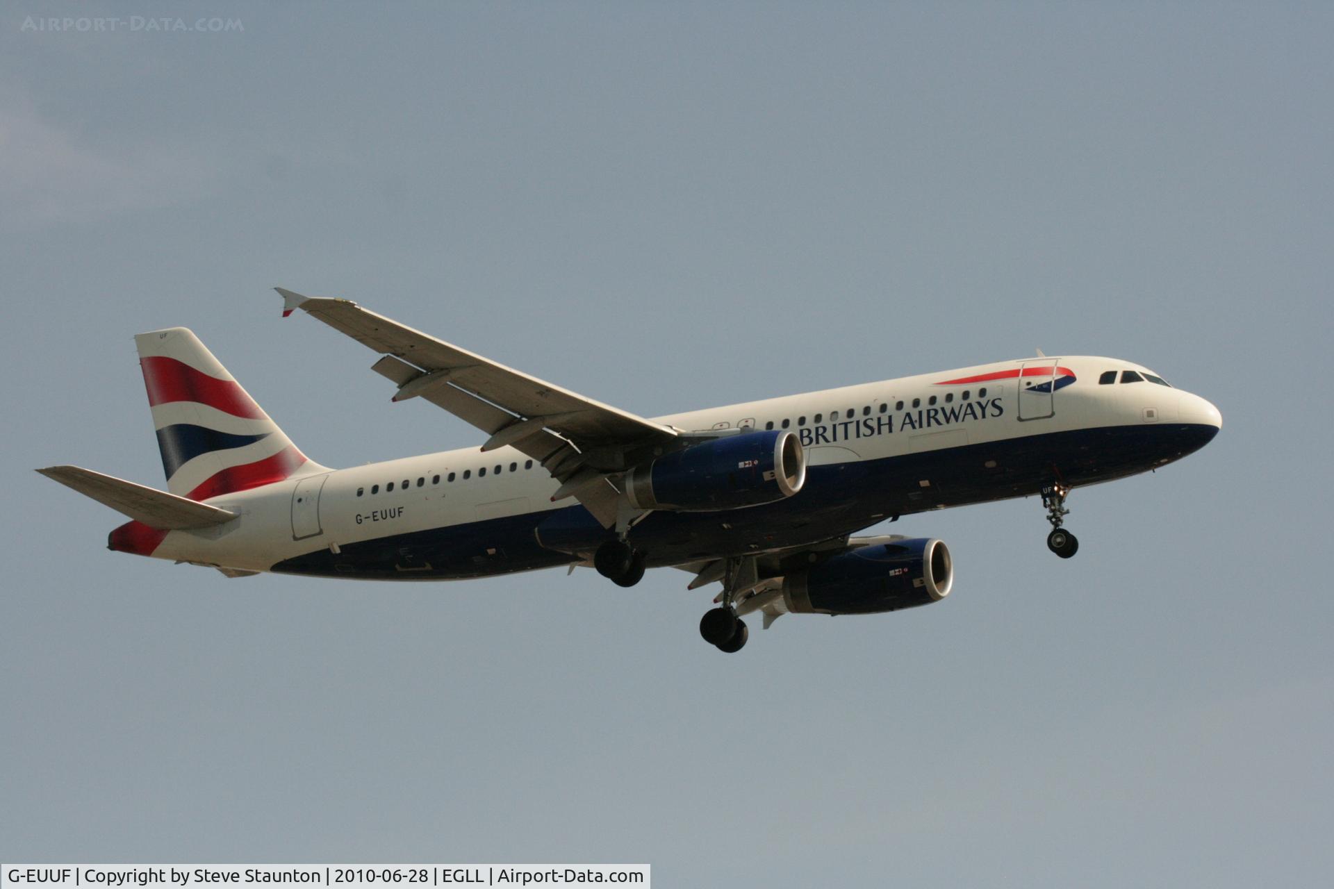 G-EUUF, 2002 Airbus A320-232 C/N 1814, Taken at Heathrow Airport, June 2010
