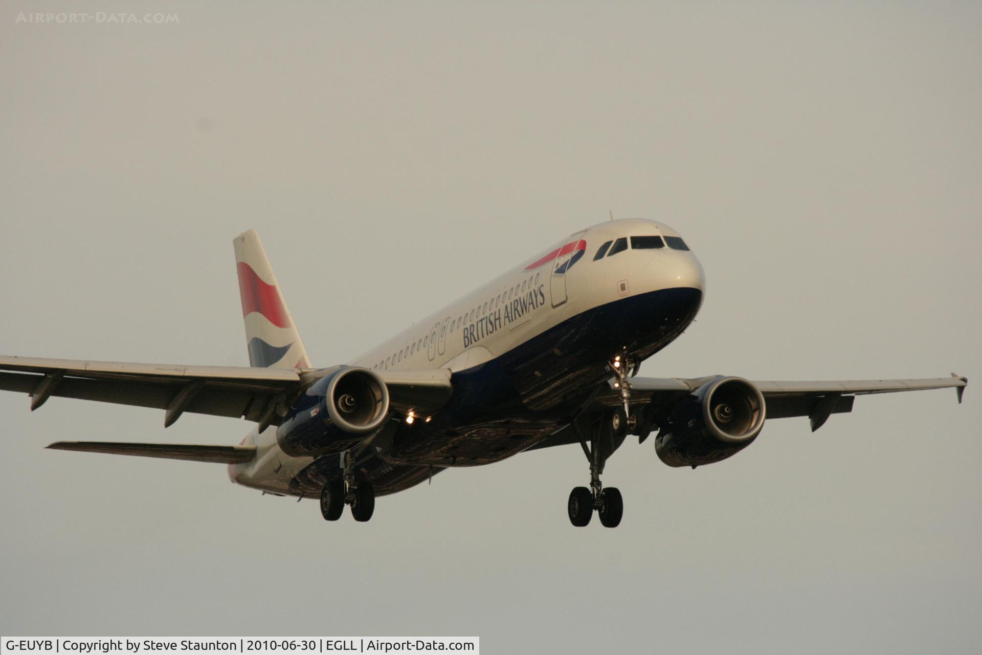 G-EUYB, 2008 Airbus A320-232 C/N 3703, Taken at Heathrow Airport, June 2010