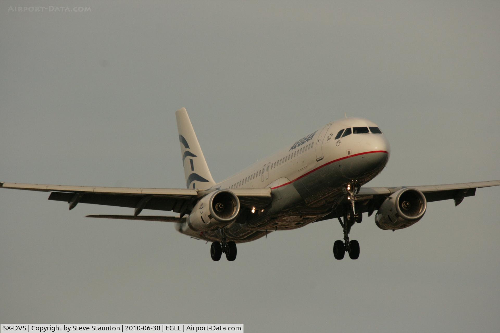 SX-DVS, 2008 Airbus A320-232 C/N 3709, Taken at Heathrow Airport, June 2010