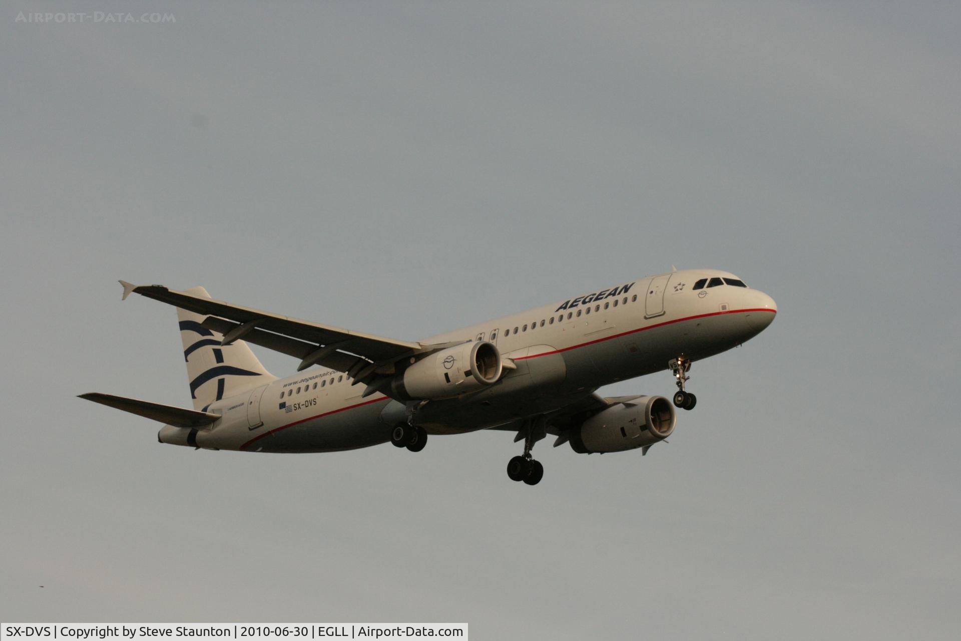 SX-DVS, 2008 Airbus A320-232 C/N 3709, Taken at Heathrow Airport, June 2010