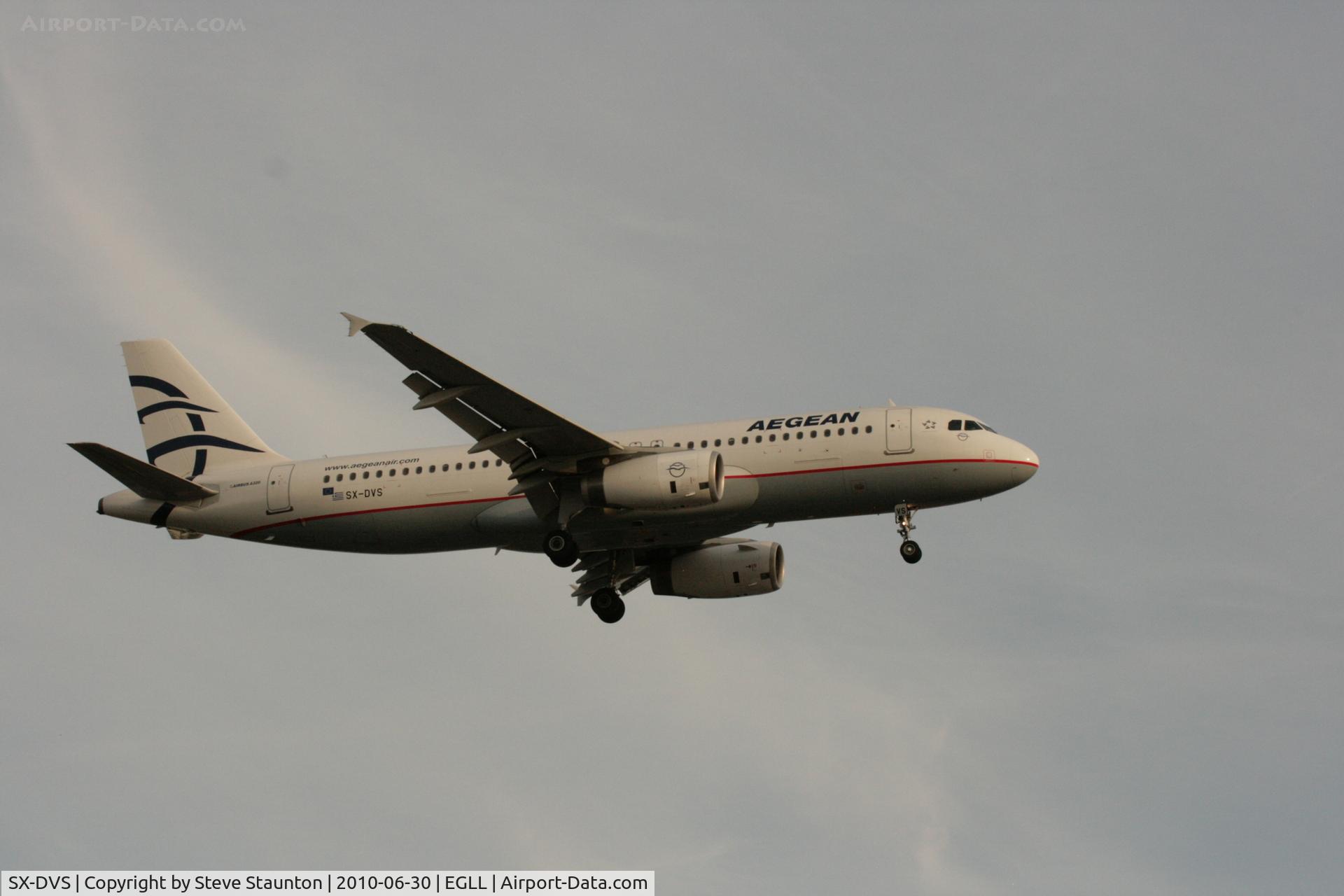 SX-DVS, 2008 Airbus A320-232 C/N 3709, Taken at Heathrow Airport, June 2010
