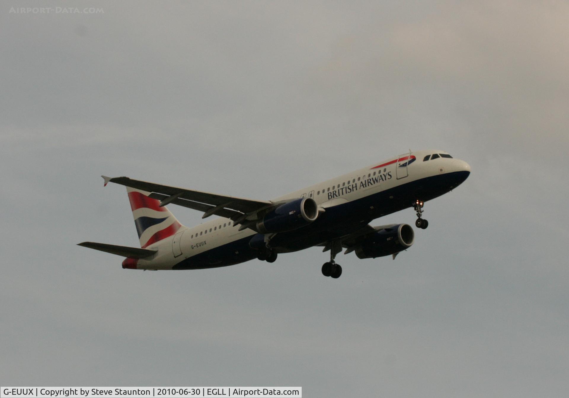 G-EUUX, 2008 Airbus A320-232 C/N 3550, Taken at Heathrow Airport, June 2010