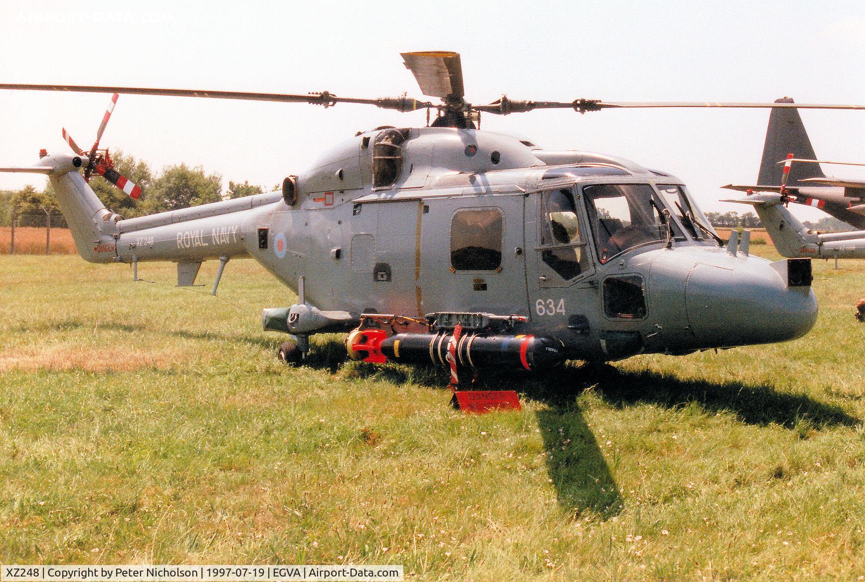 XZ248, 1978 Westland Lynx HAS.3S C/N 080, Lynx HAS.3S, callsign Navy 301, of 702 Squadron on display at the 1997 Intnl Air Tattoo at RAF Fairford.