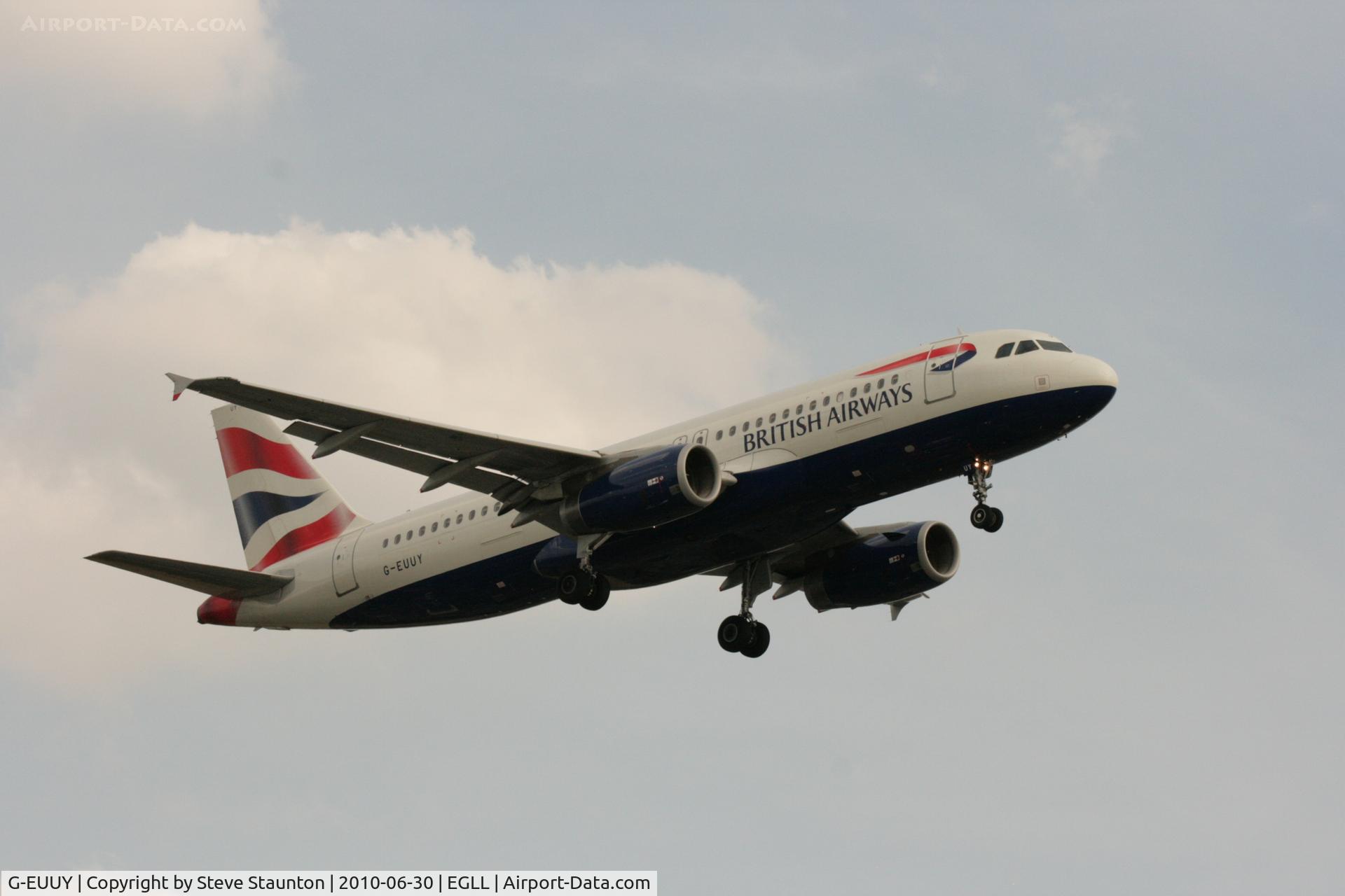 G-EUUY, 2008 Airbus A320-232 C/N 3607, Taken at Heathrow Airport, June 2010