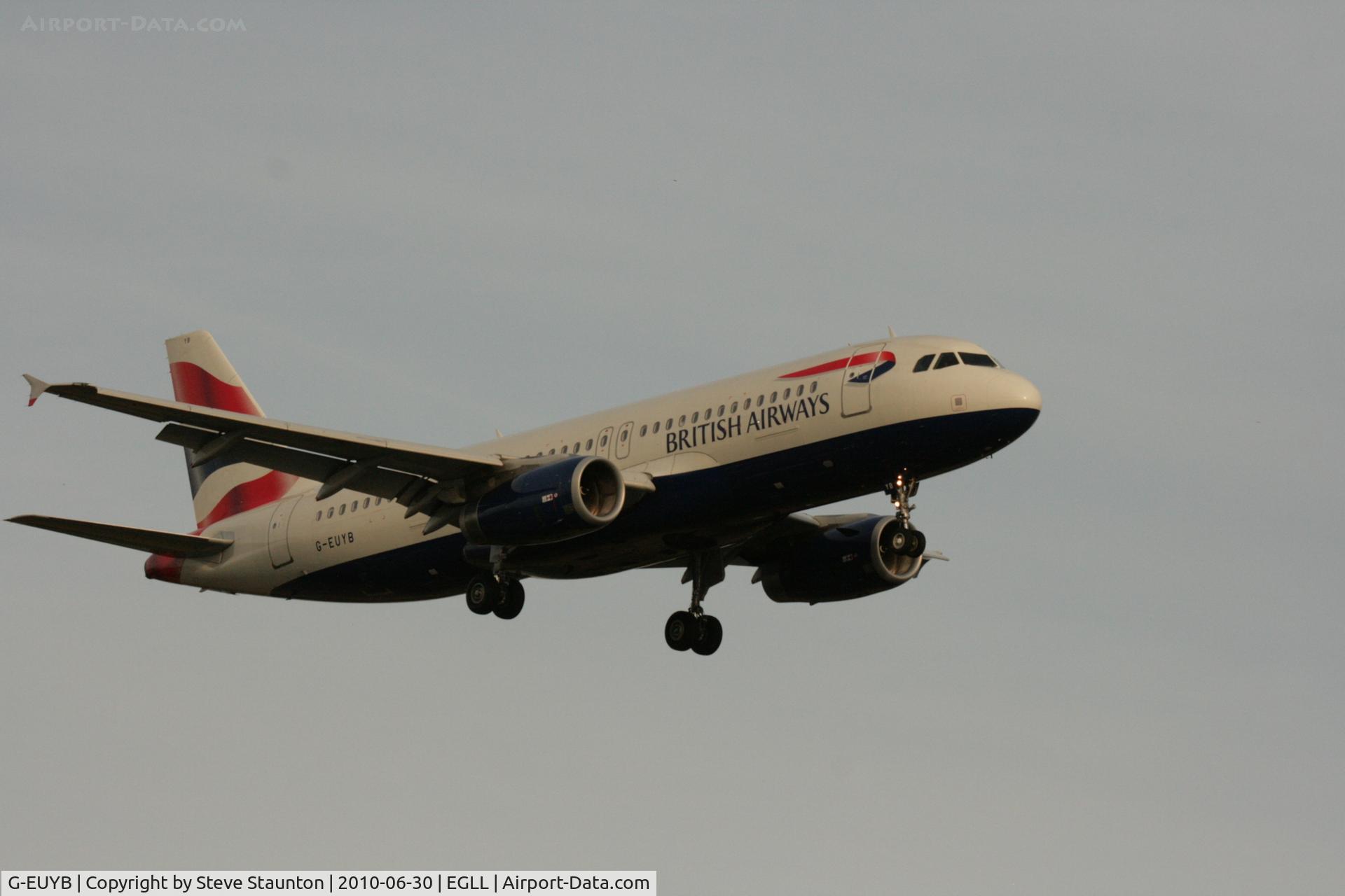 G-EUYB, 2008 Airbus A320-232 C/N 3703, Taken at Heathrow Airport, June 2010