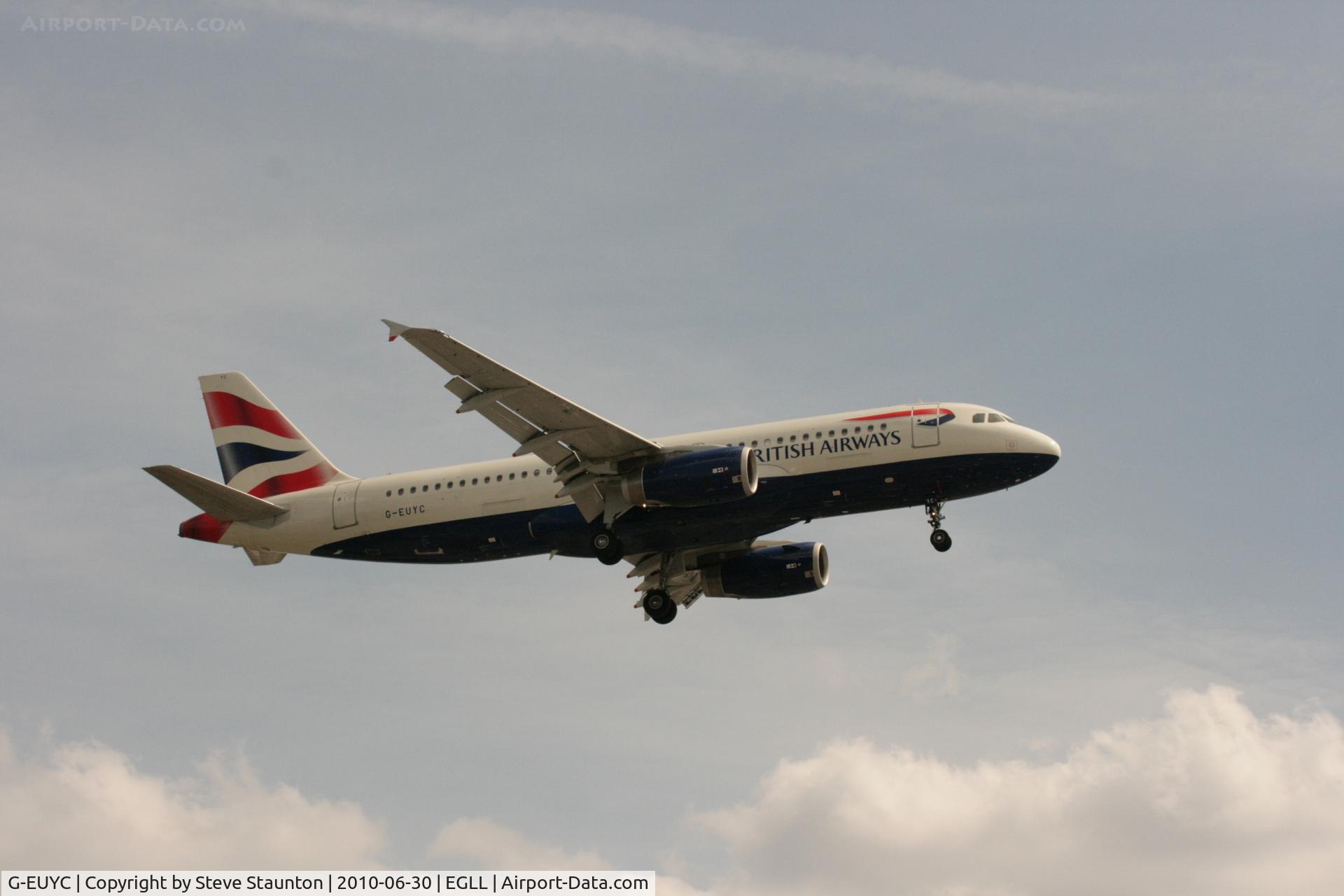 G-EUYC, 2008 Airbus A320-232 C/N 3721, Taken at Heathrow Airport, June 2010