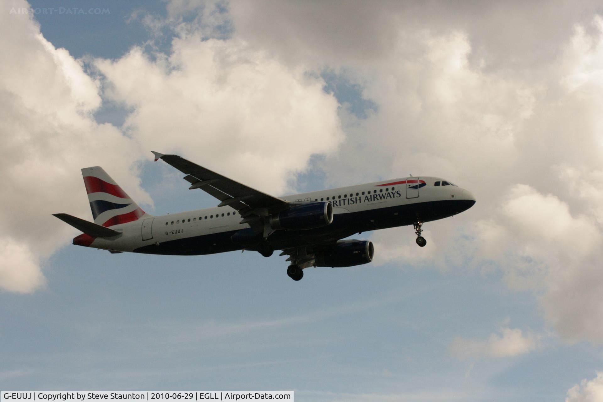 G-EUUJ, 2002 Airbus A320-232 C/N 1883, Taken at Heathrow Airport, June 2010