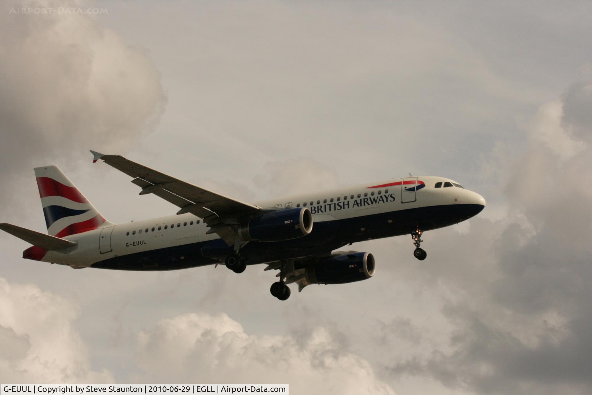 G-EUUL, 2002 Airbus A320-232 C/N 1708, Taken at Heathrow Airport, June 2010