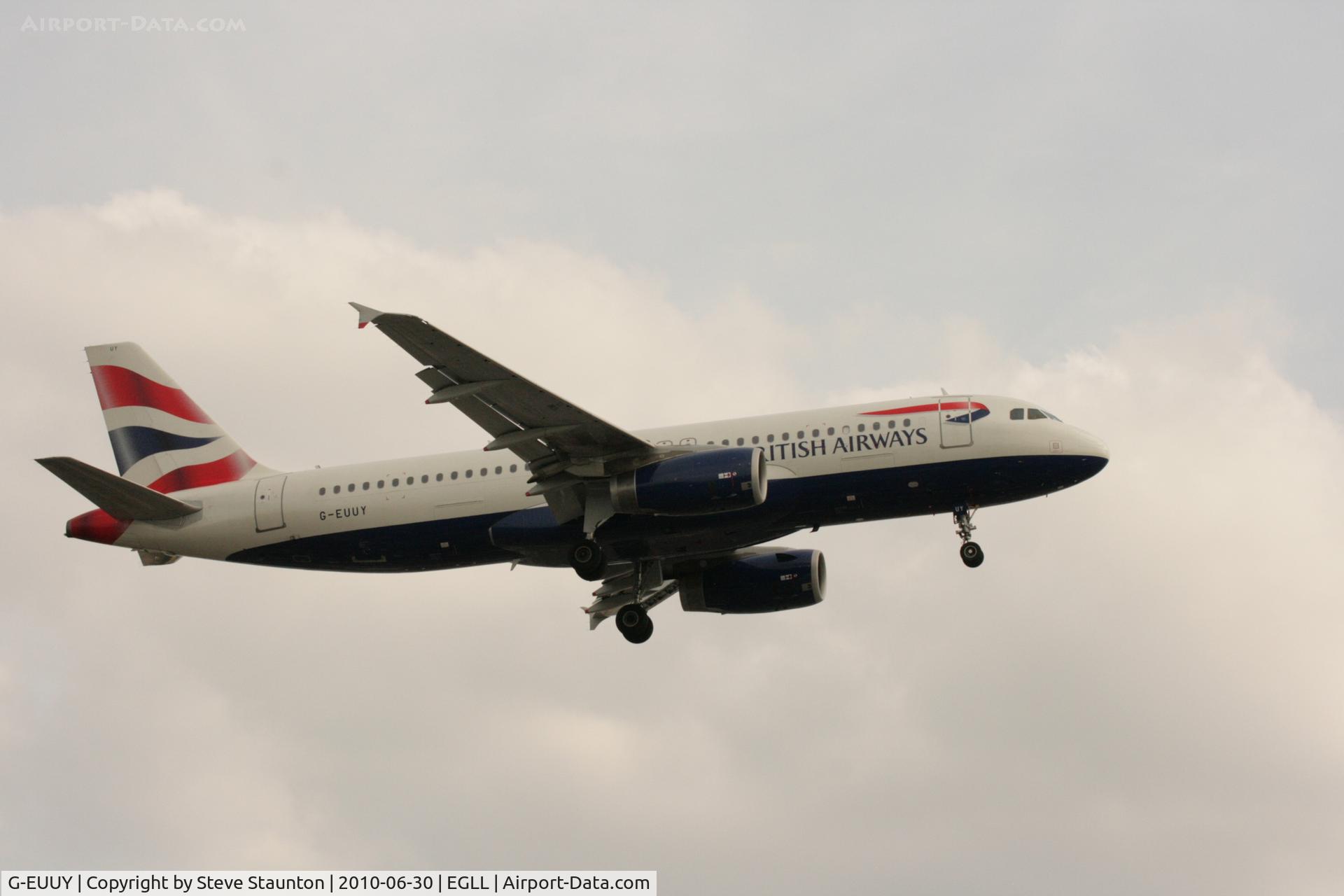 G-EUUY, 2008 Airbus A320-232 C/N 3607, Taken at Heathrow Airport, June 2010