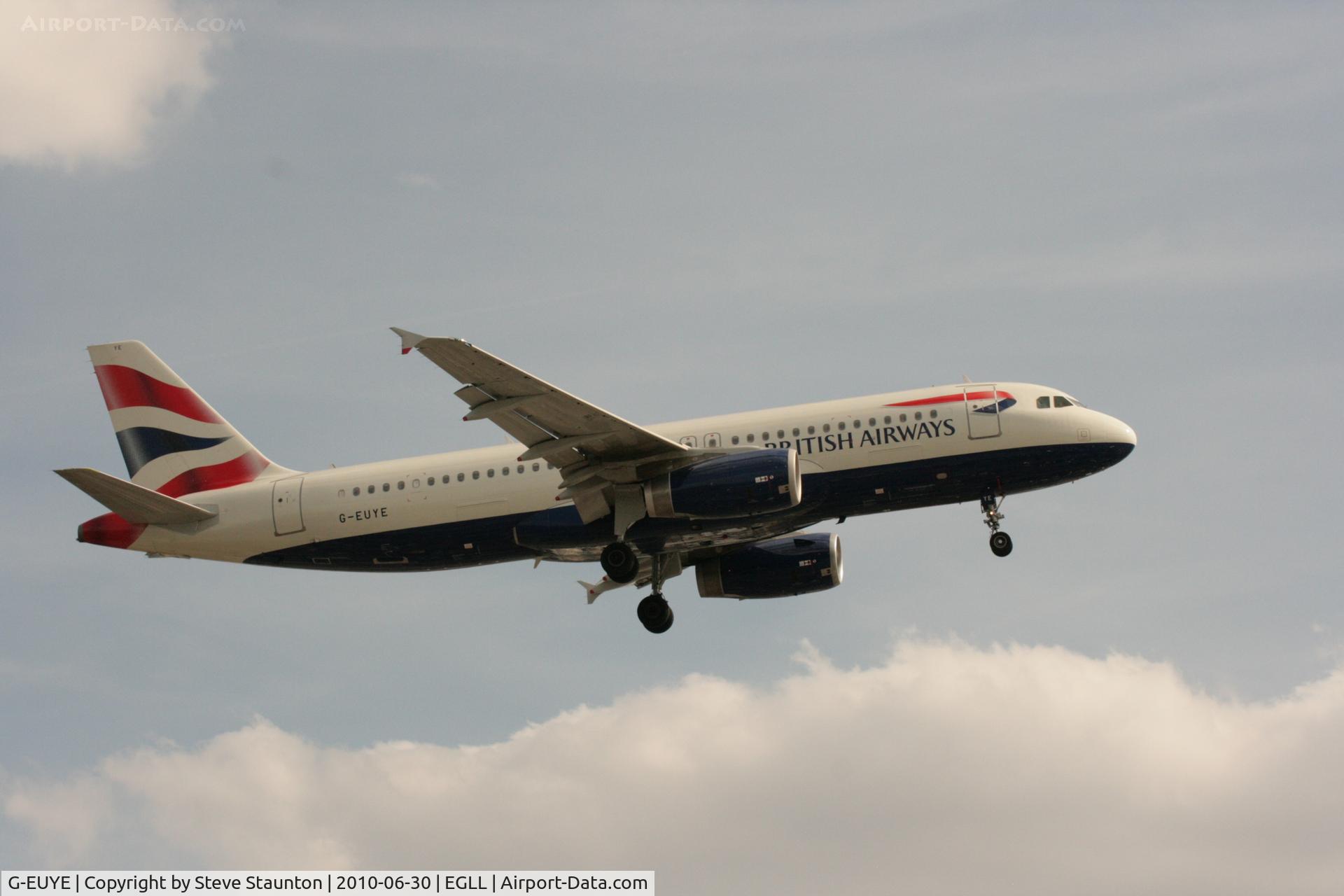 G-EUYE, 2009 Airbus A320-232 C/N 3912, Taken at Heathrow Airport, June 2010