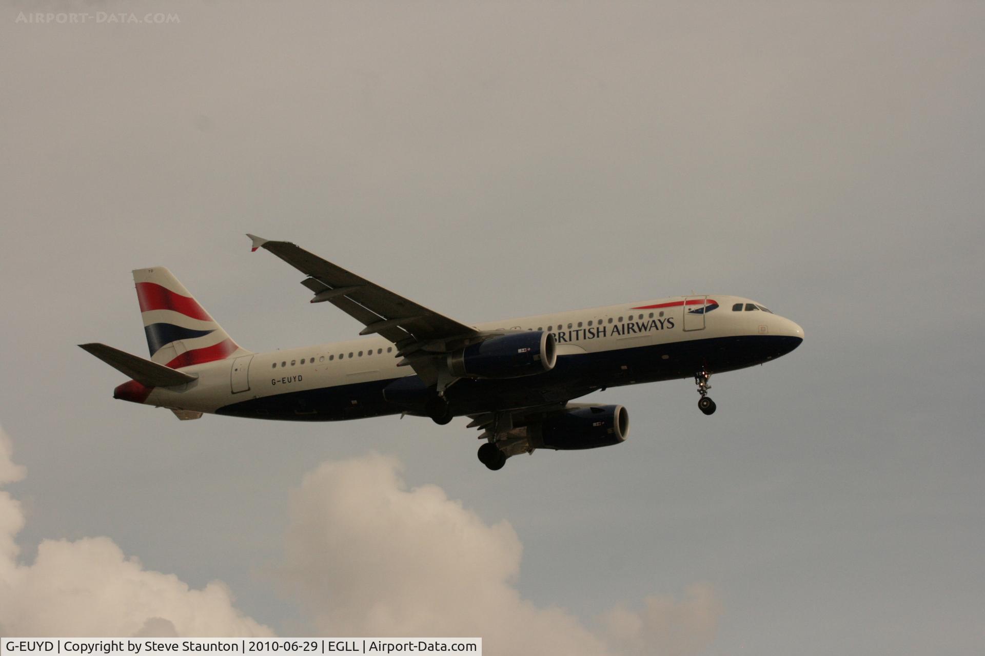 G-EUYD, 2008 Airbus A320-232 C/N 3726, Taken at Heathrow Airport, June 2010