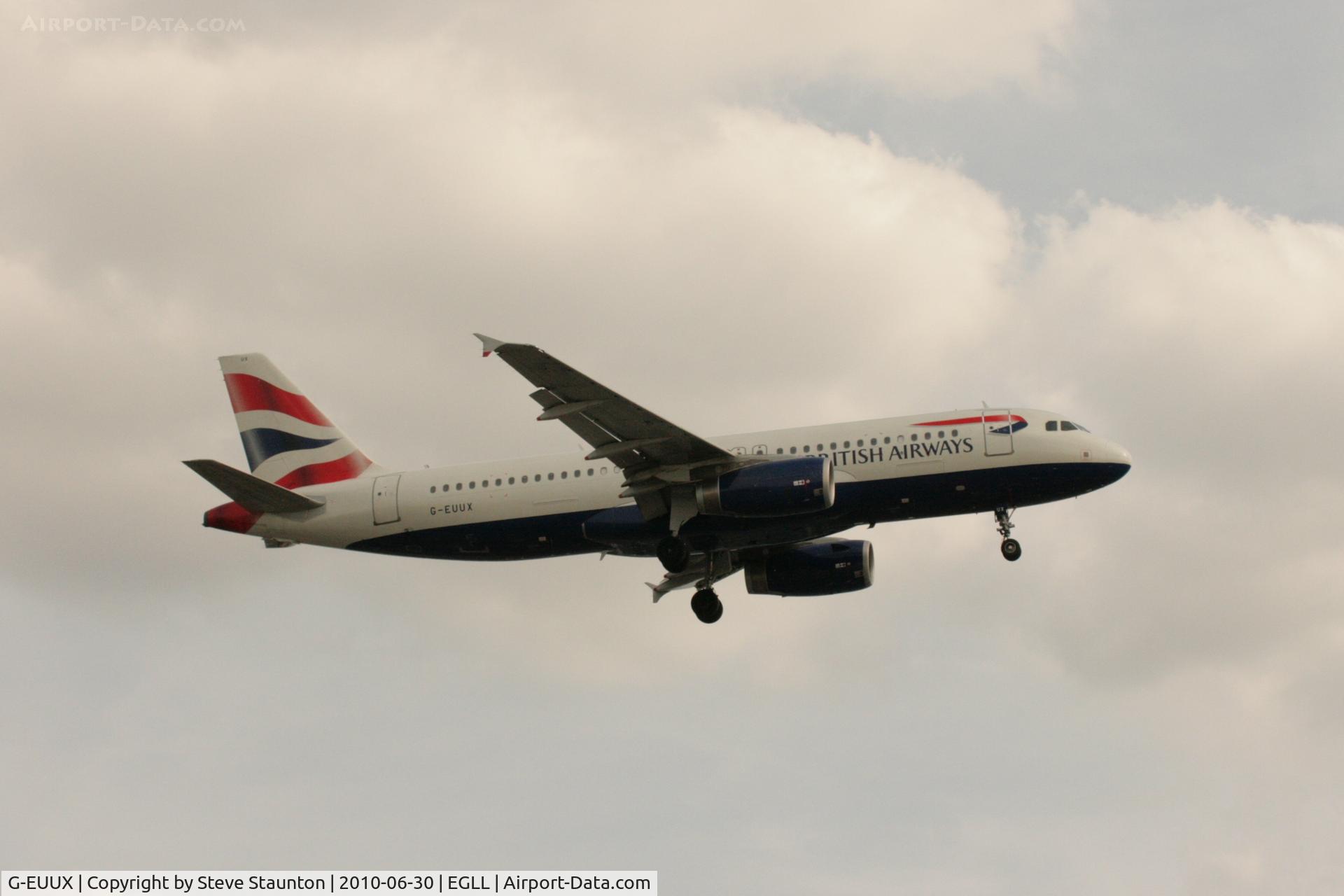 G-EUUX, 2008 Airbus A320-232 C/N 3550, Taken at Heathrow Airport, June 2010