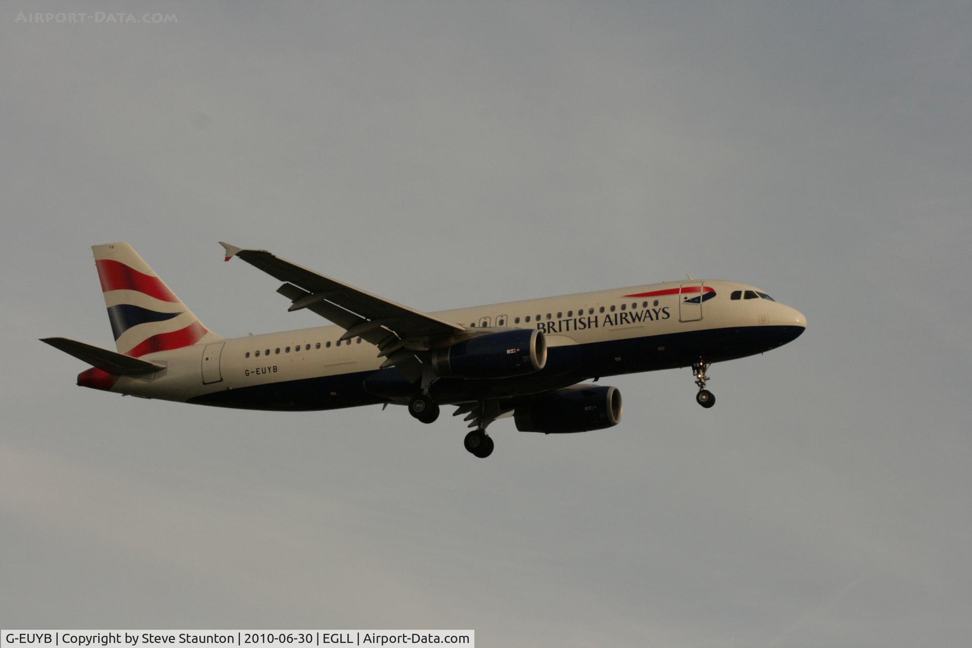 G-EUYB, 2008 Airbus A320-232 C/N 3703, Taken at Heathrow Airport, June 2010