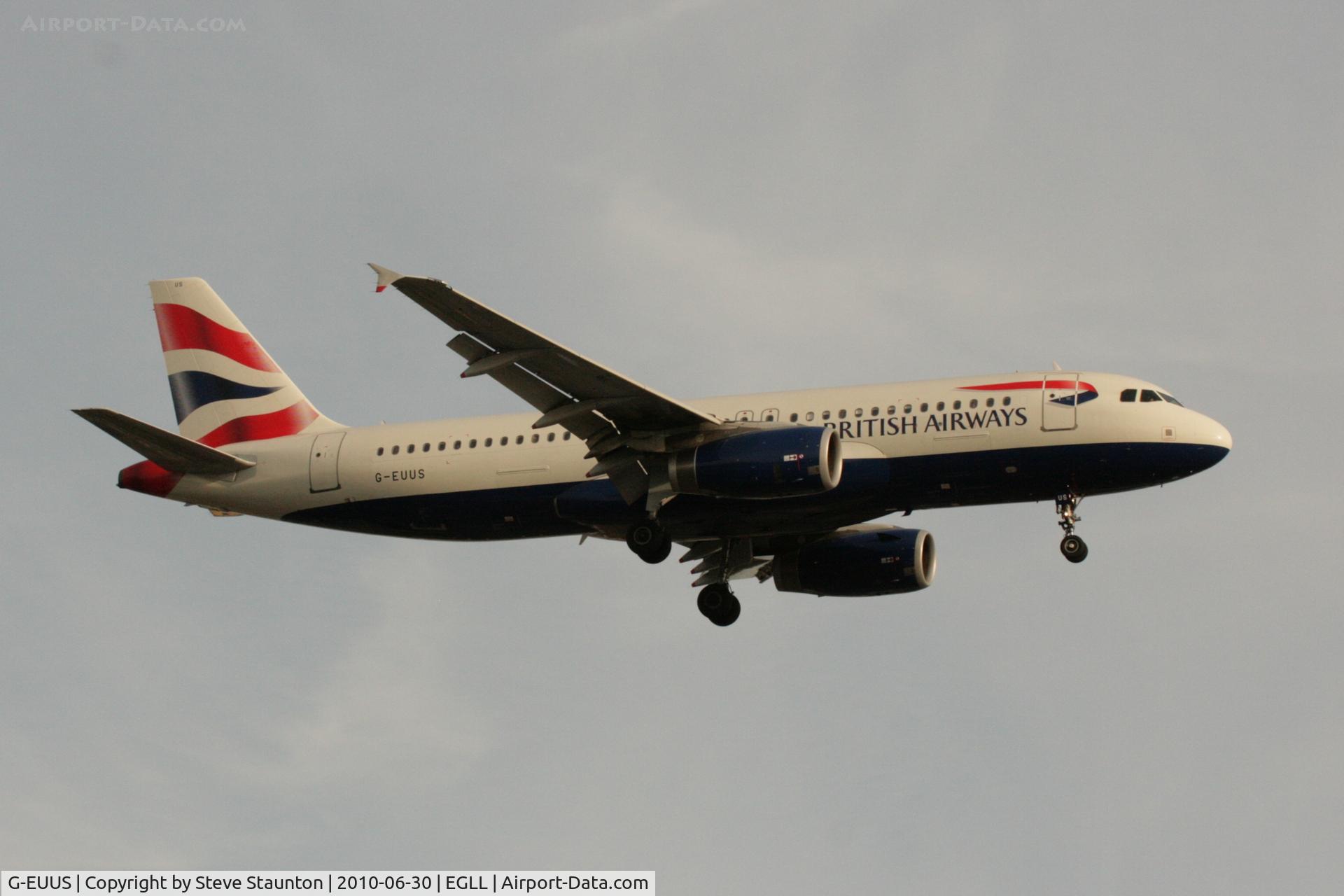 G-EUUS, 2007 Airbus A320-232 C/N 3301, Taken at Heathrow Airport, June 2010