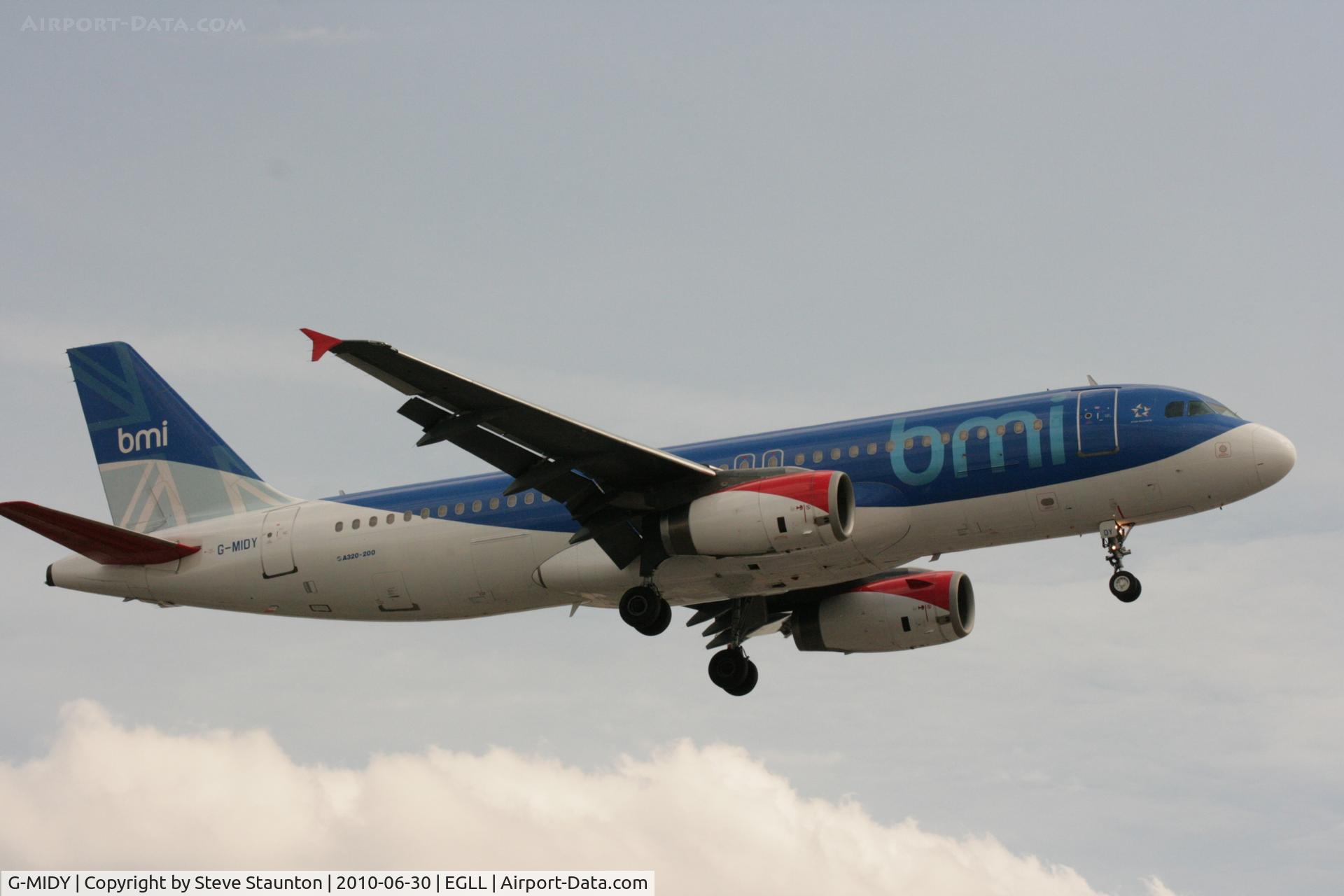G-MIDY, 1999 Airbus A320-232 C/N 1014, Taken at Heathrow Airport, June 2010