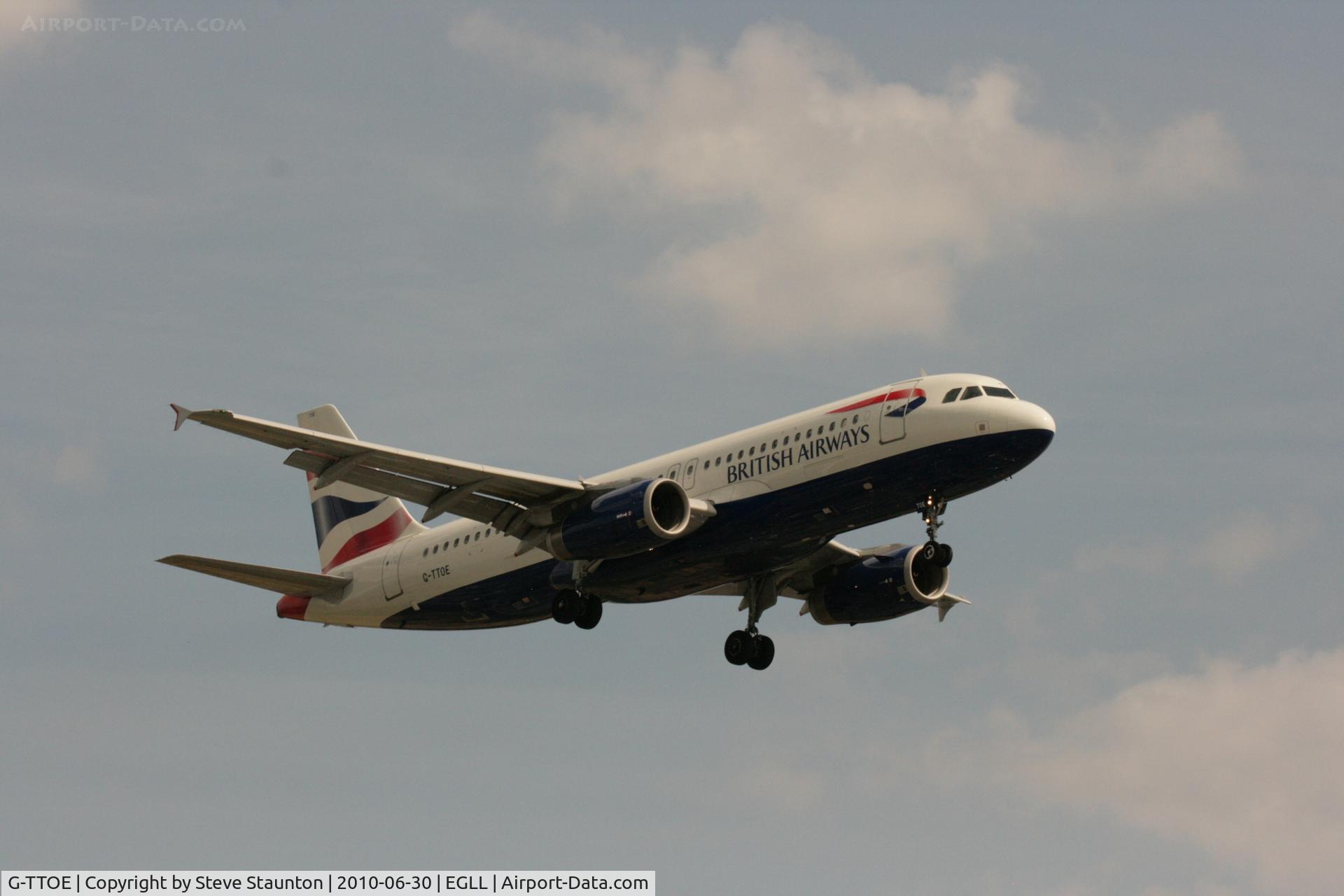 G-TTOE, 2002 Airbus A320-232 C/N 1754, Taken at Heathrow Airport, June 2010
