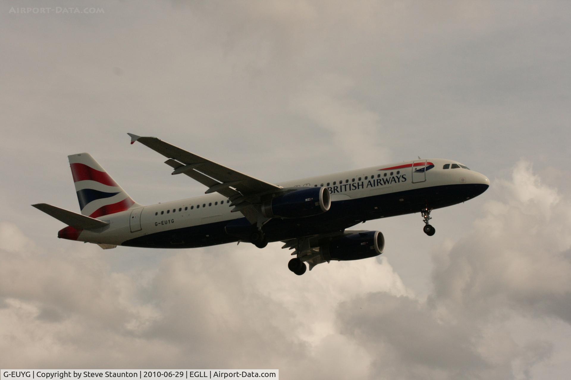 G-EUYG, 2010 Airbus A320-232 C/N 4238, Taken at Heathrow Airport, June 2010
