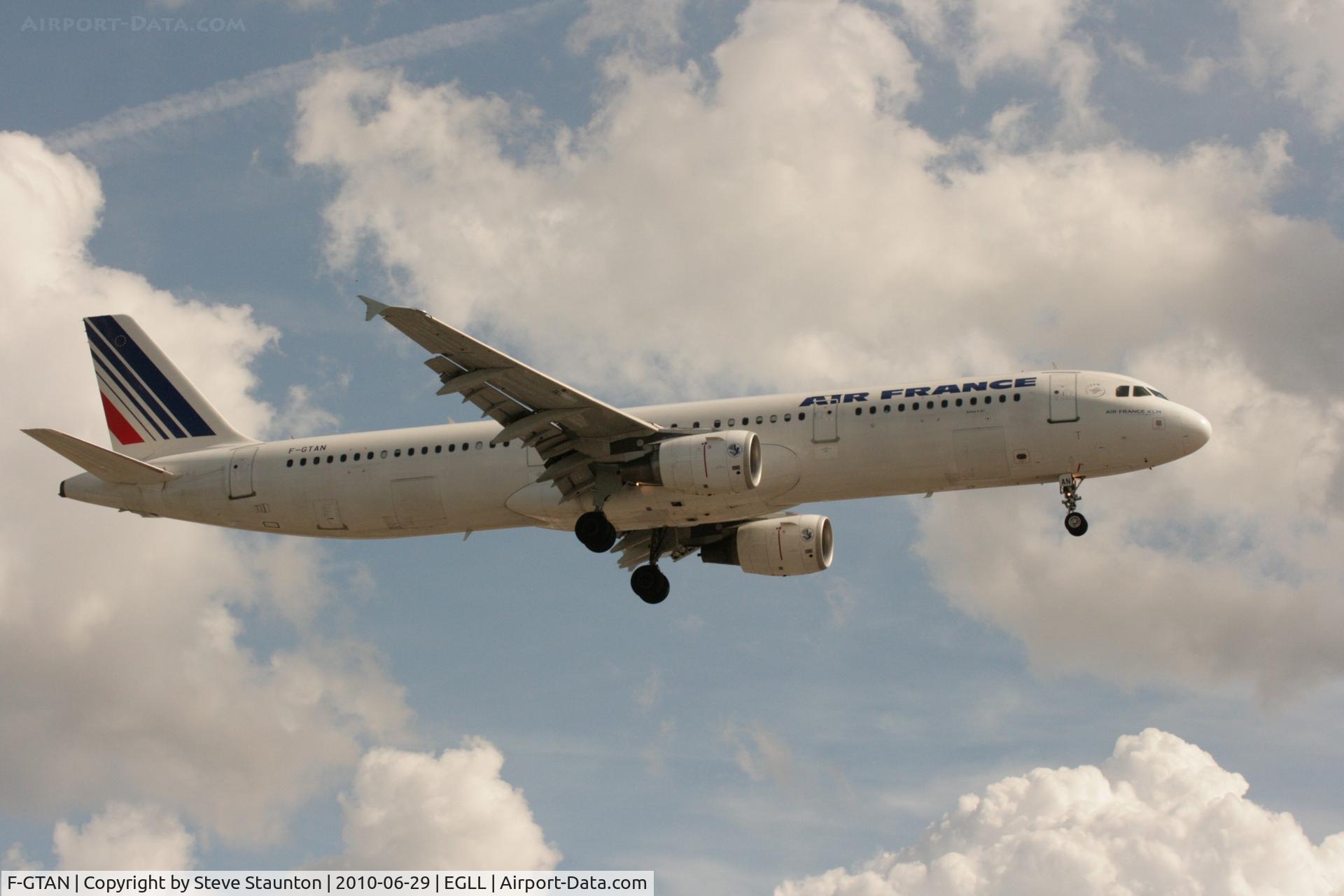 F-GTAN, 2007 Airbus A321-211 C/N 3051, Taken at Heathrow Airport, June 2010