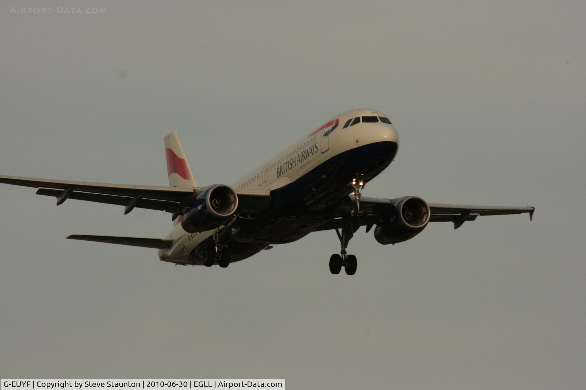G-EUYF, 2010 Airbus A320-232 C/N 4185, Taken at Heathrow Airport, June 2010